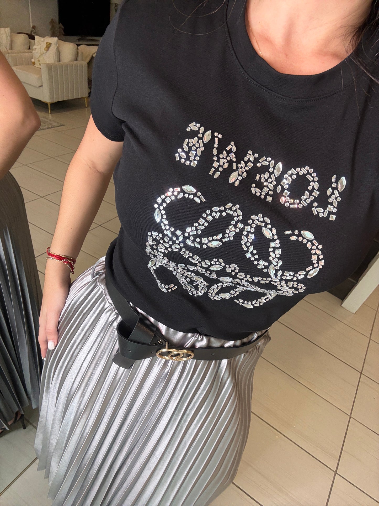 Magnetic Grey Midi Skirt