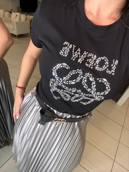 Magnetic Grey Midi Skirt