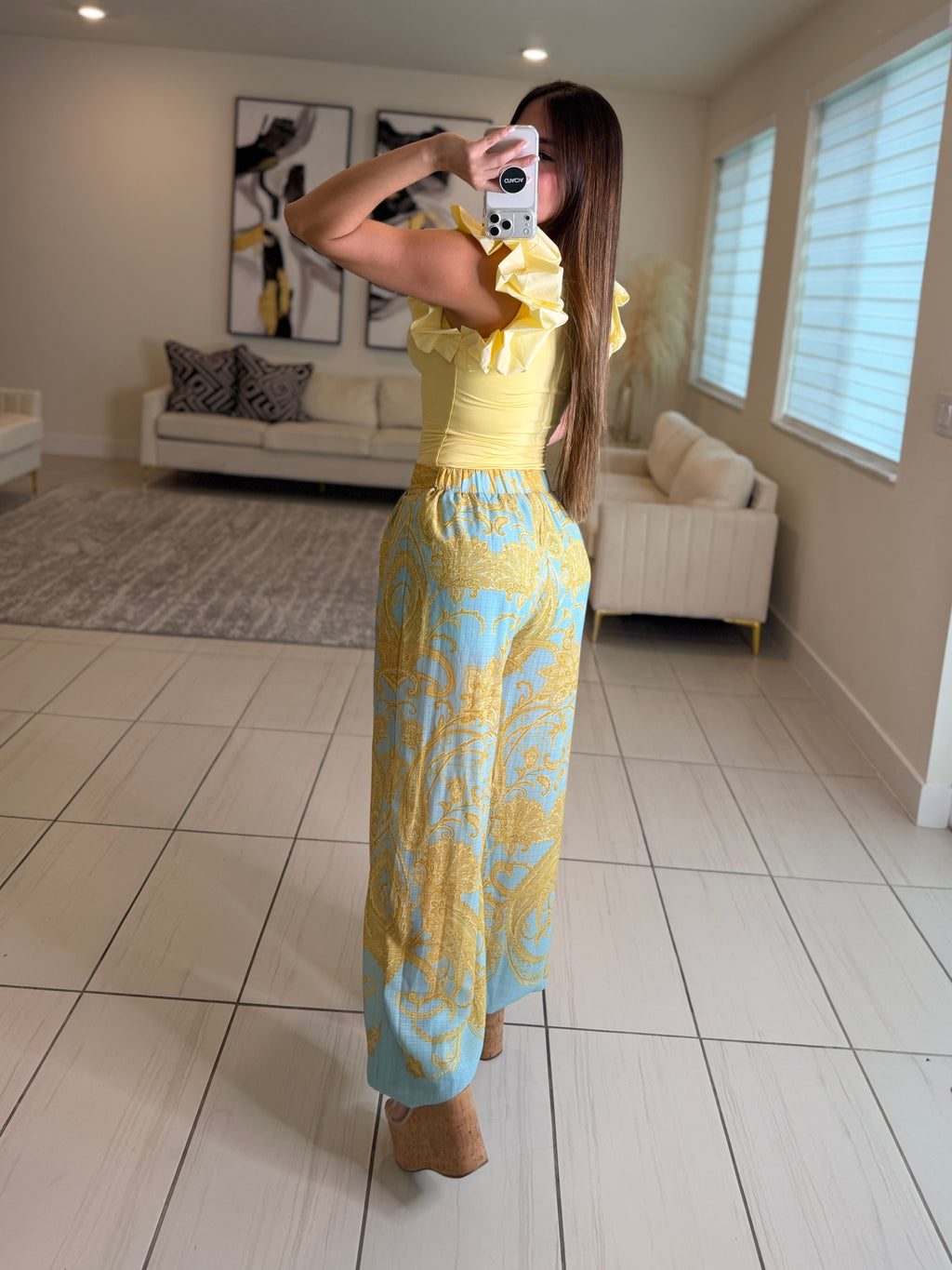 Spring Poise Blue Balloon Pants