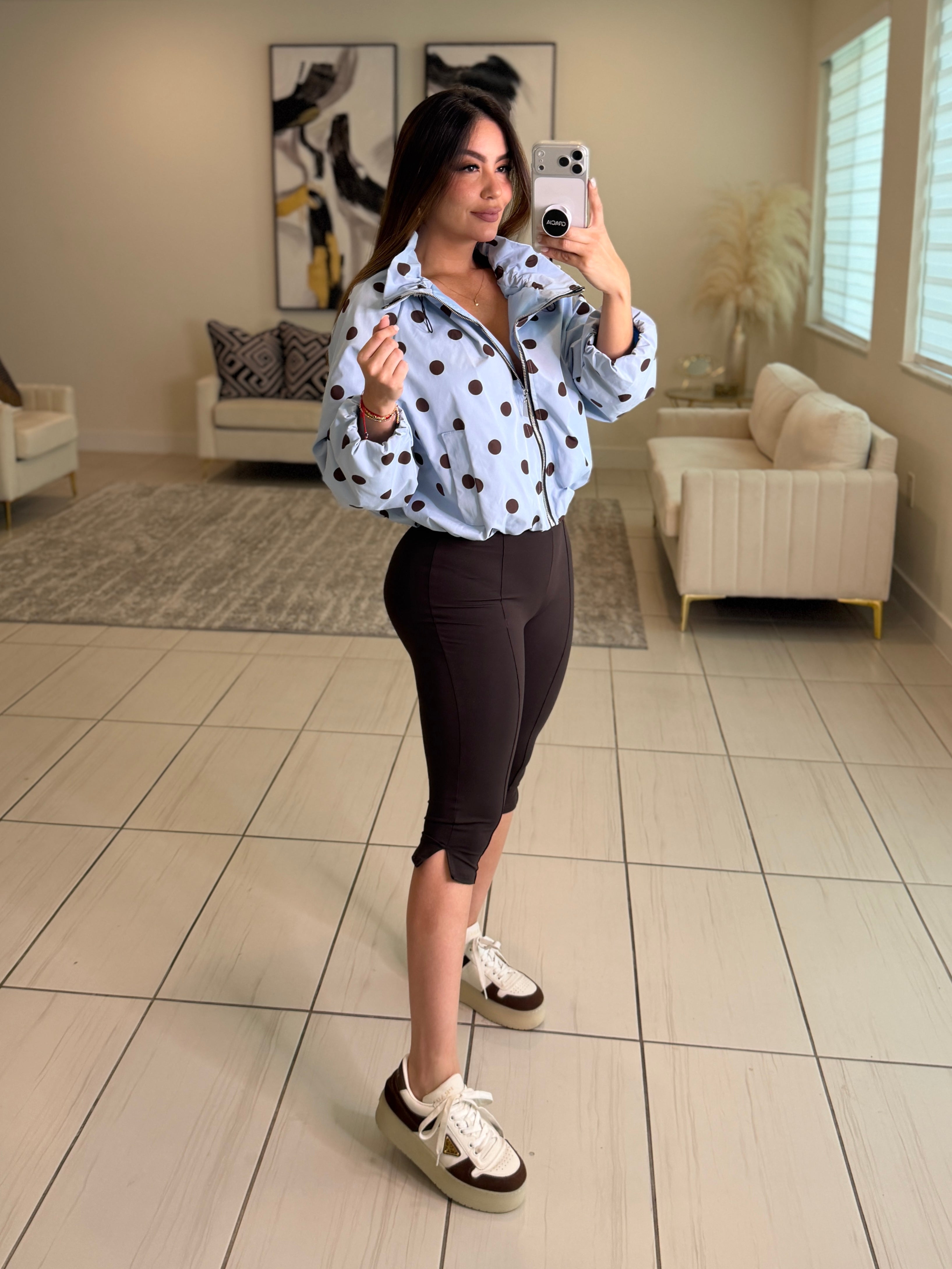 Polka Muse Blue Bomber Jacket