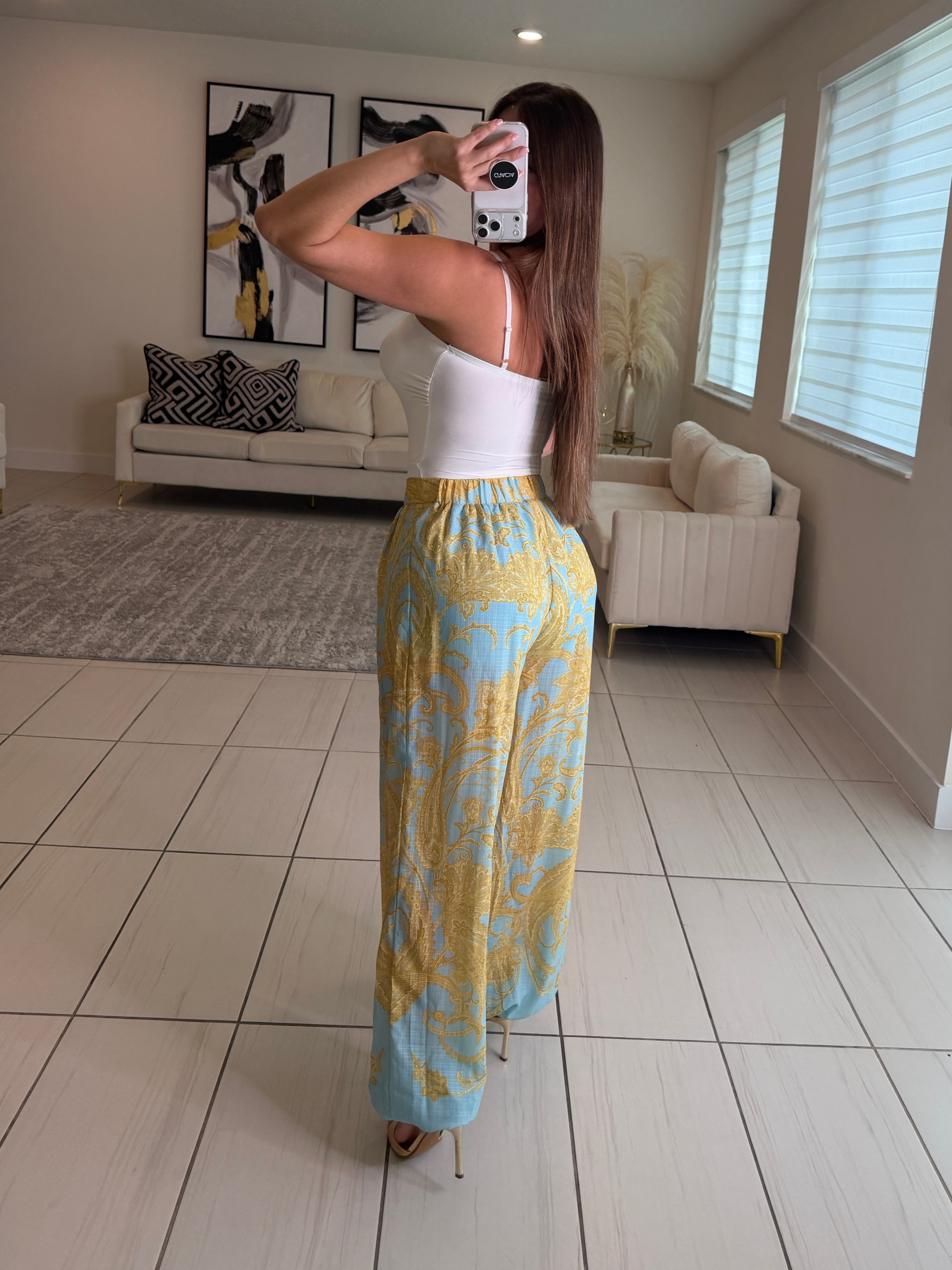 Spring Poise Blue Balloon Pants