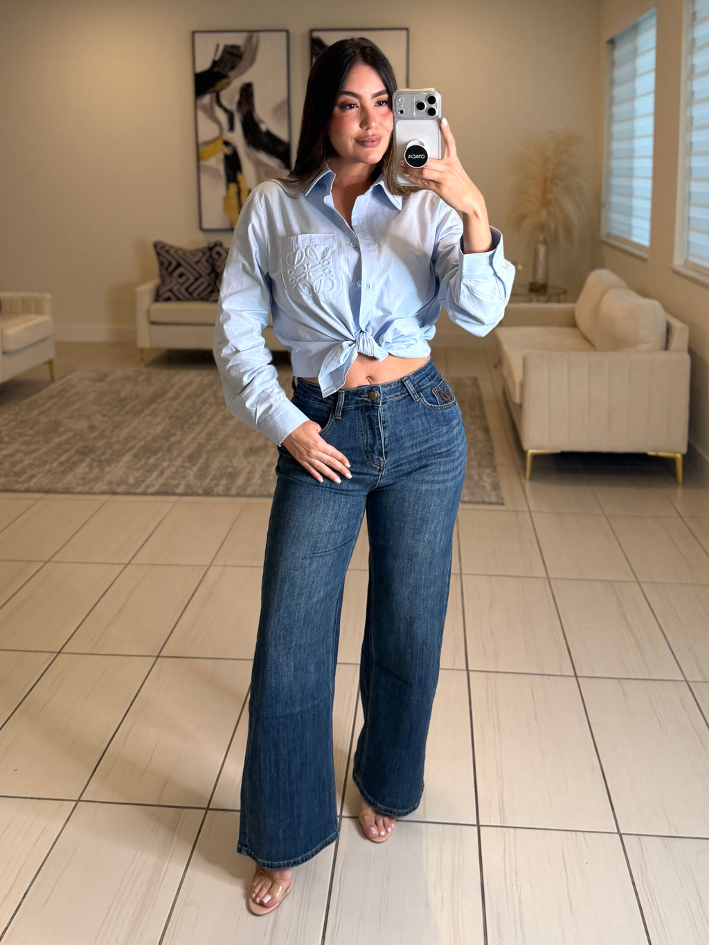 Iconic Light Blue Shirt Top