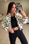 Polka Muse White Bomber Jacket