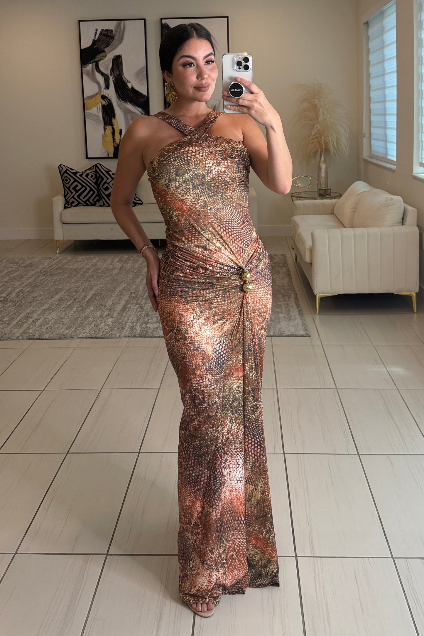 Viper Luxe Ruched Maxi Dress