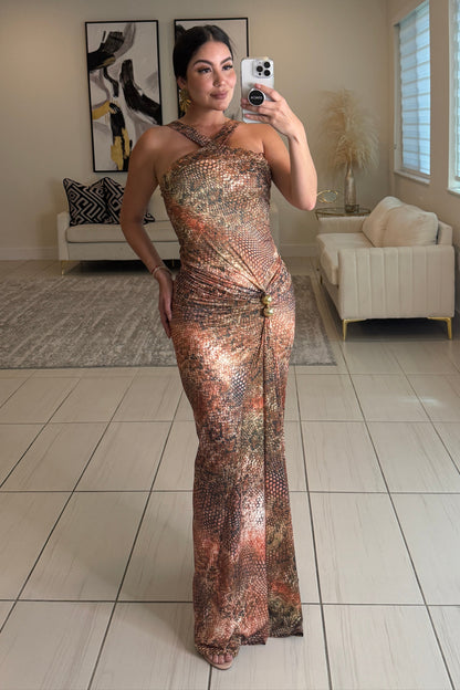 Viper Luxe Ruched Maxi Dress