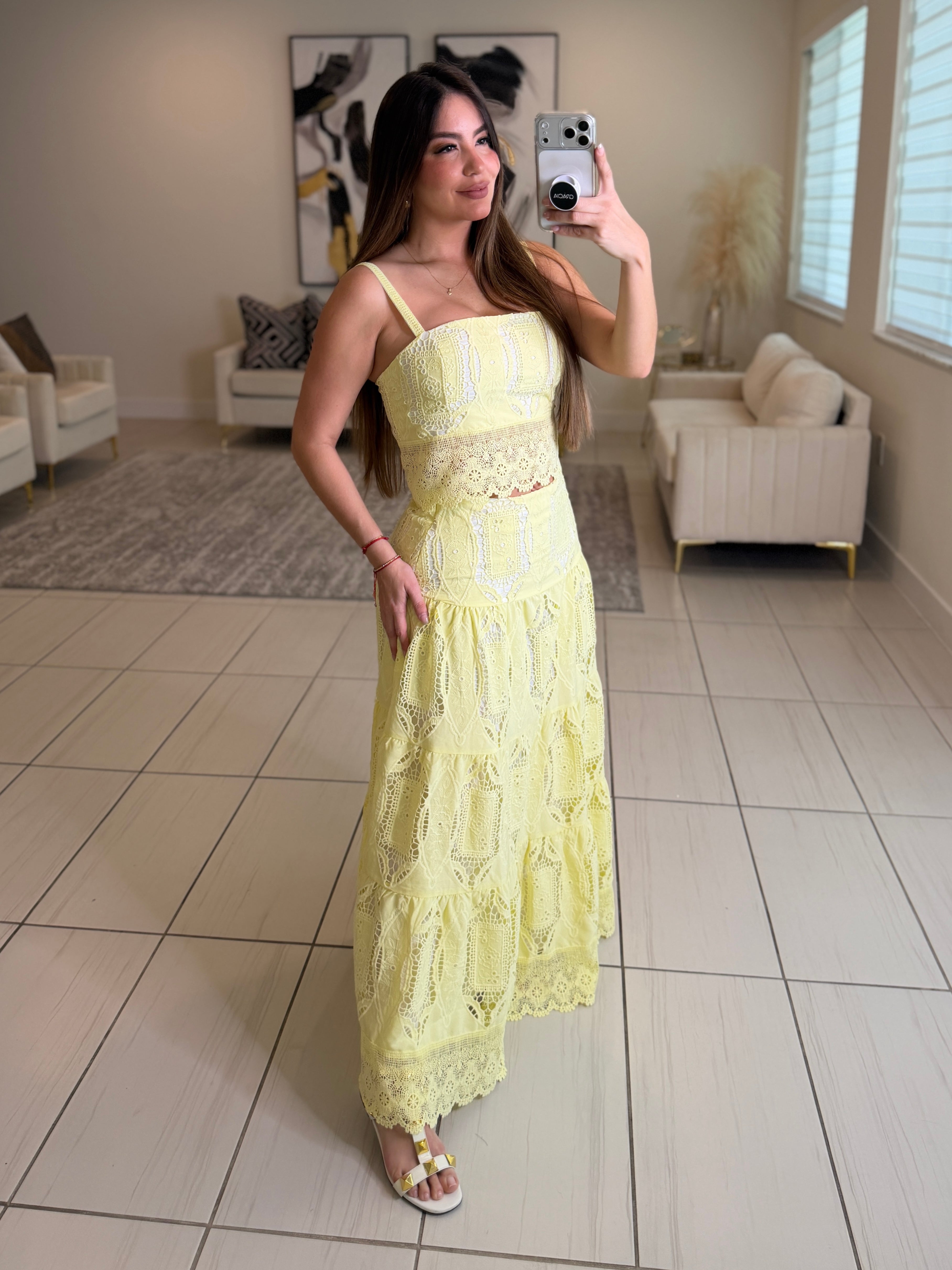 Living A Fairytale Yellow Skirt Set
