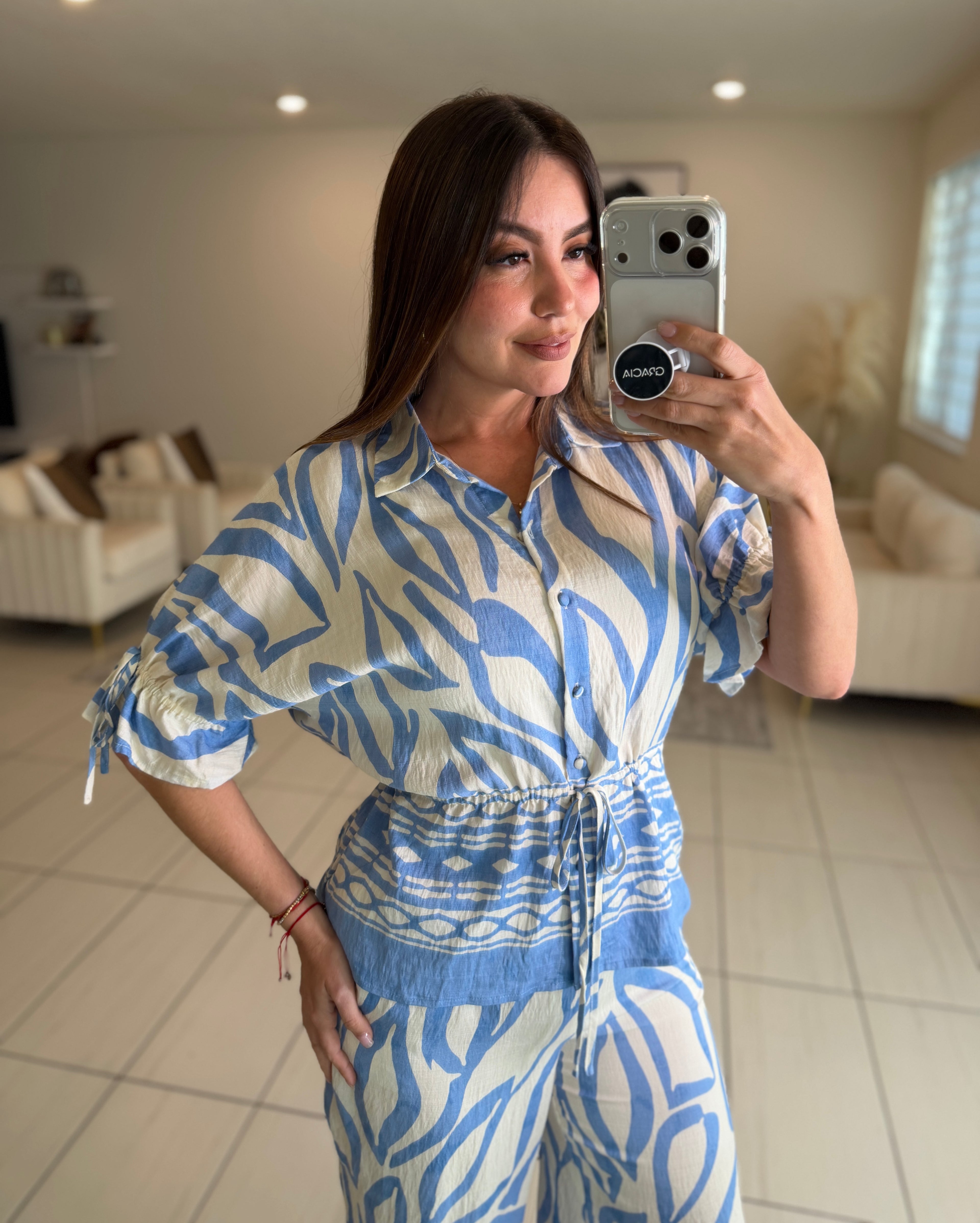 Modern Motion Blue Pant Set