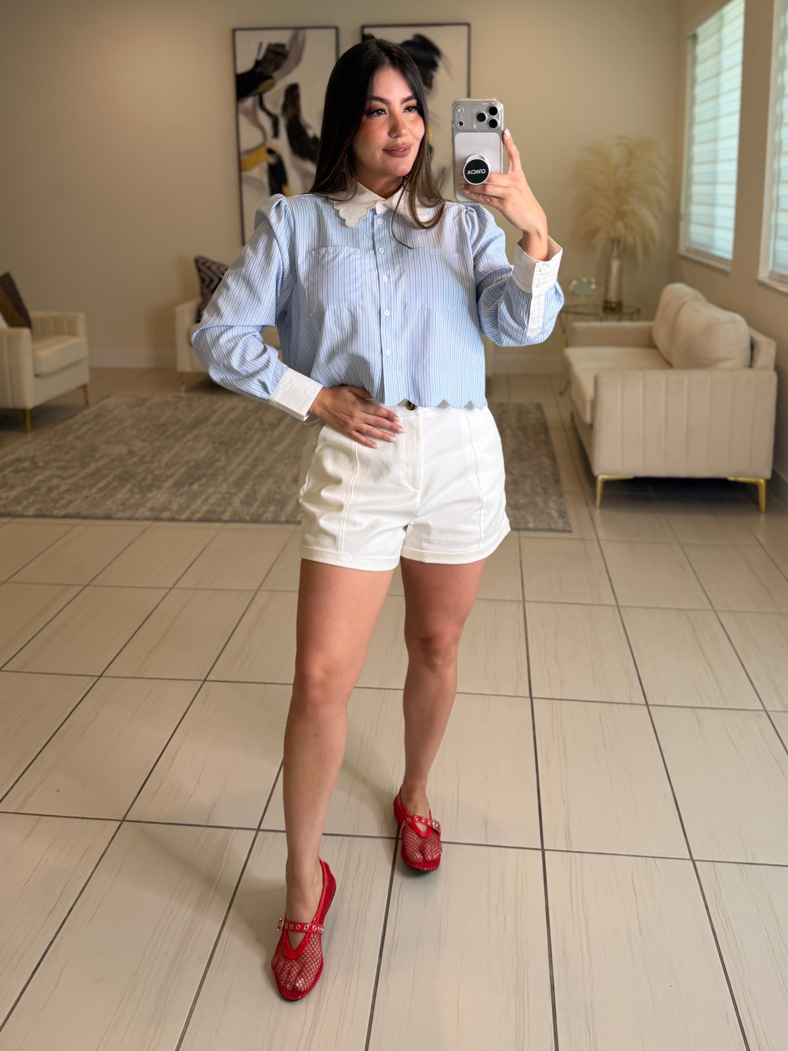 Angelic Stripes Blue Shirt