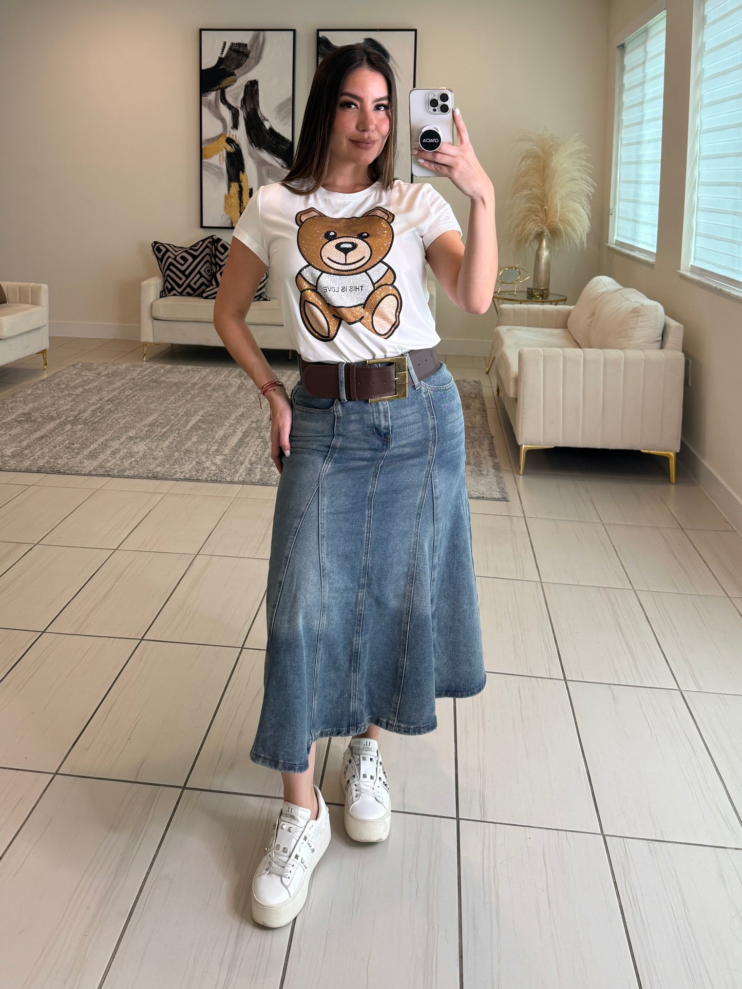 Oasis Whisper Denim Midi Skirt