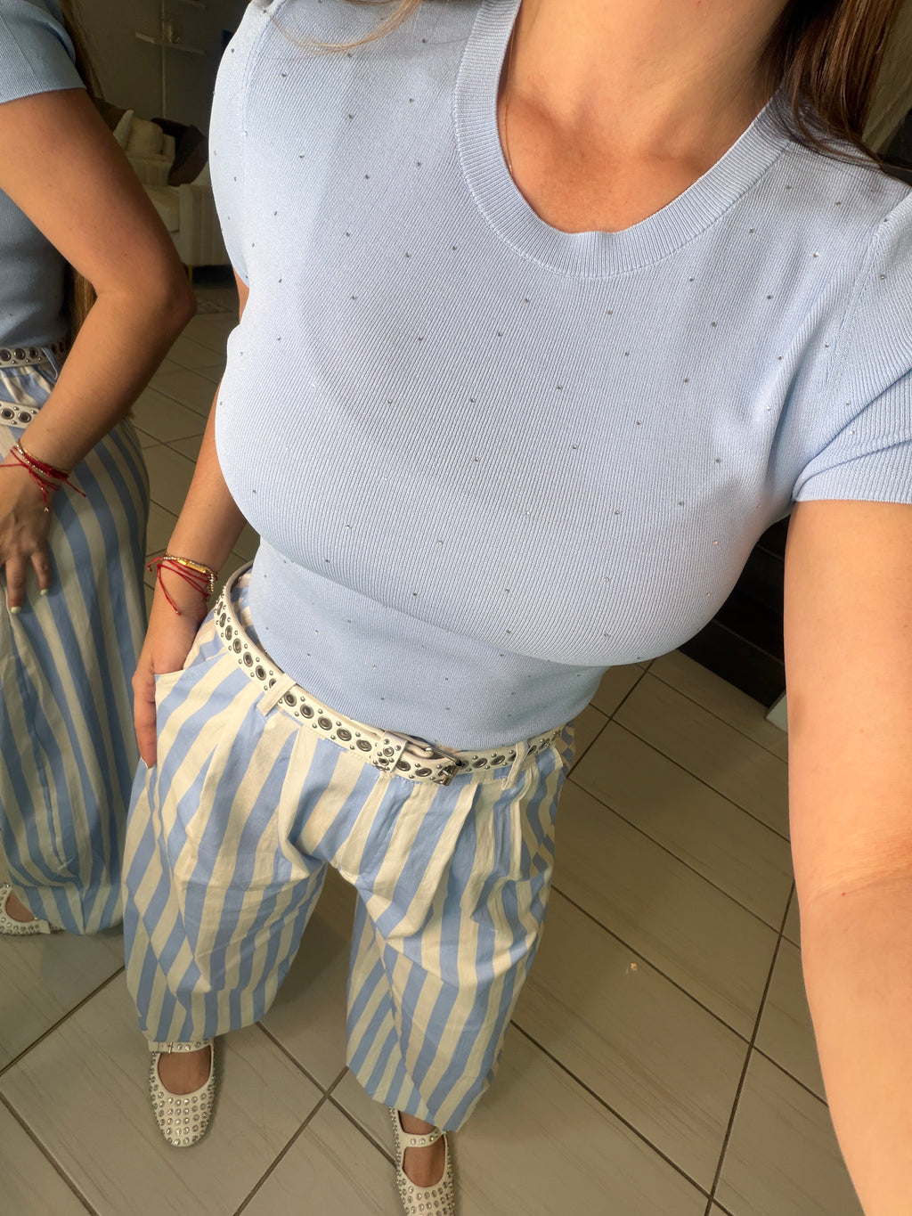 Bright Flashes Knit Blue Top