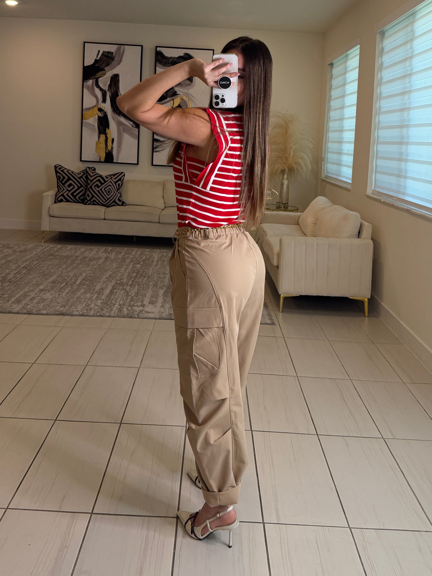 Sahara Muse Khaki Barrel Pants