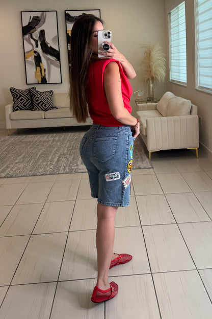 Amazing Shoulder Pads Red Top