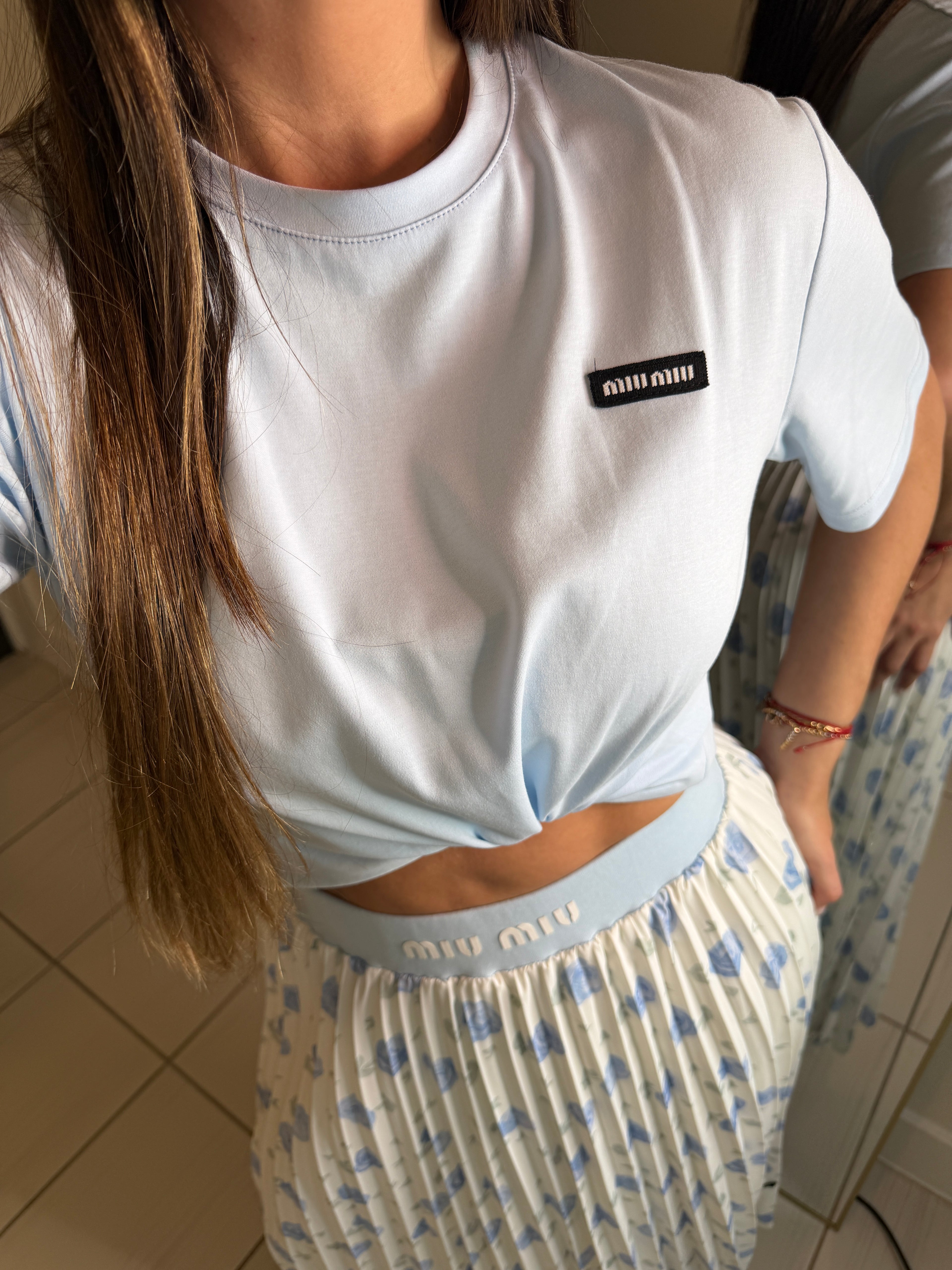 Mirage Flame Blue Skirt Set