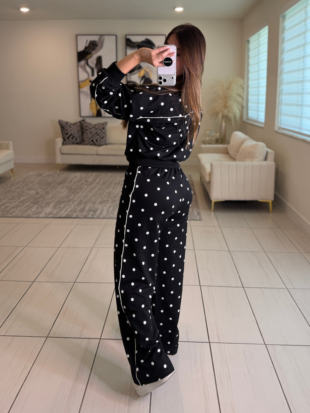 Divine Polka Dots Black Pant Set