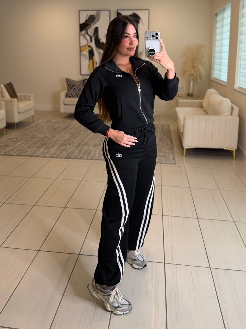 Stripes Halo Black Pant Set