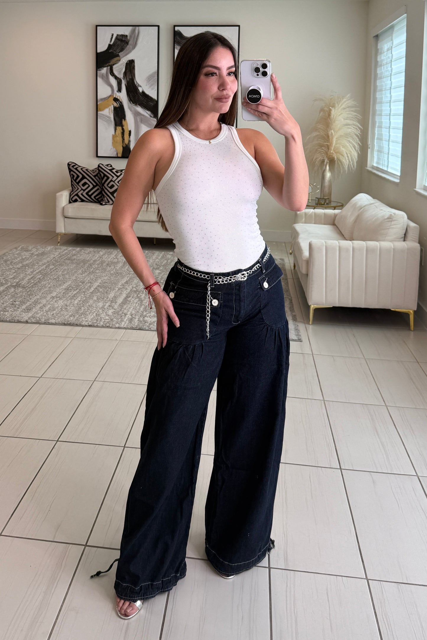 Lotus Balloon Style Denim Pants