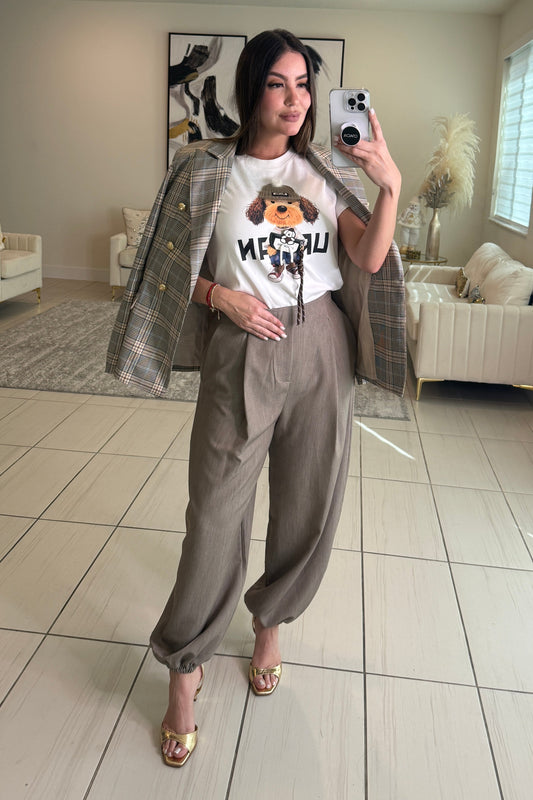 Moonlit Reverie Taupe Balloon Pants