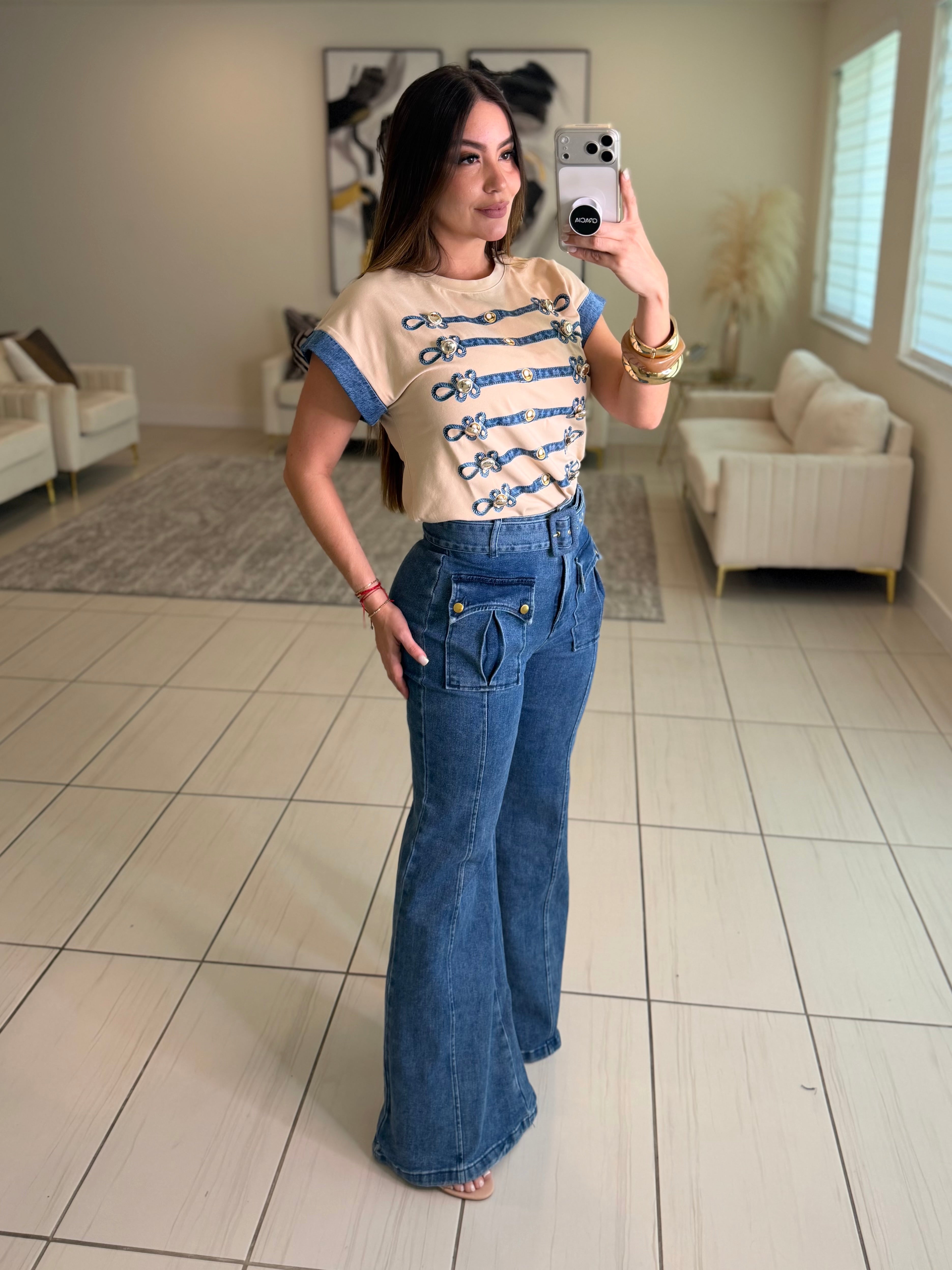 Luna Utility Blue Denim Pants