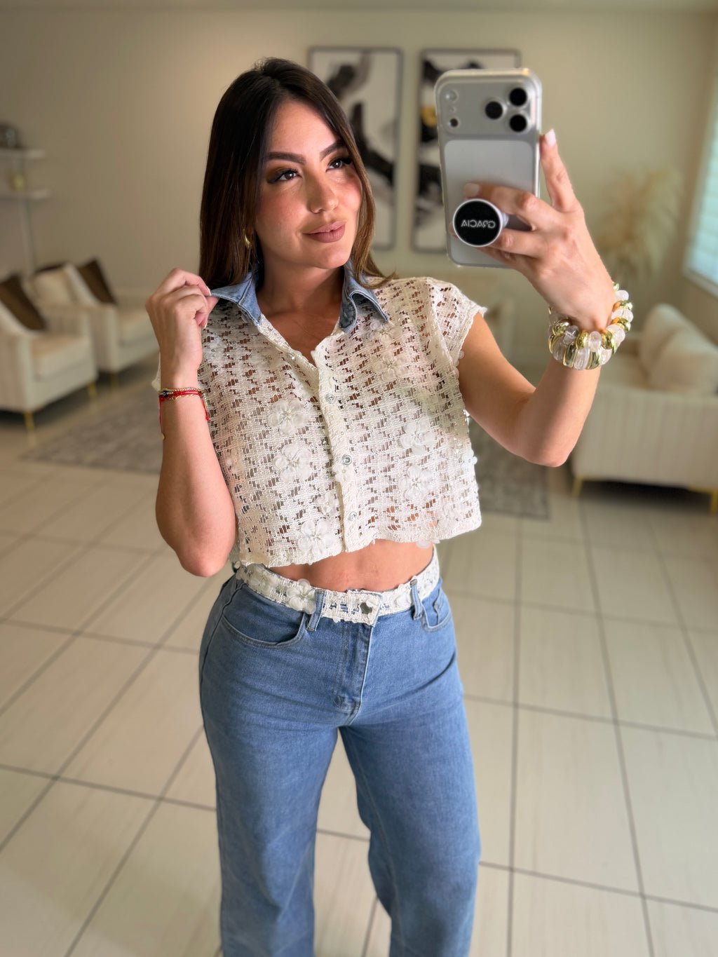 Radiant Prairie Denim Pant Set