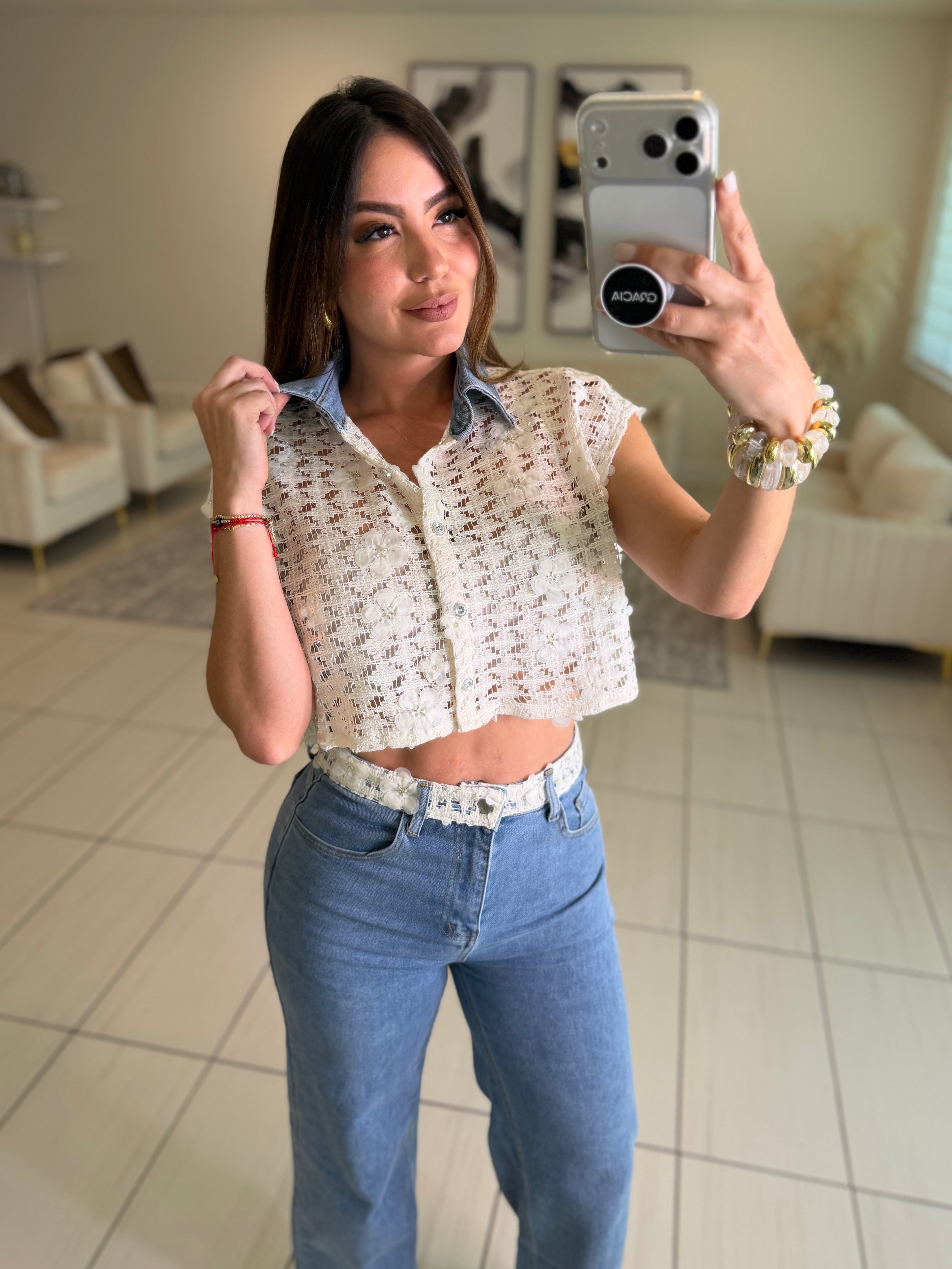 Radiant Prairie Denim Pant Set