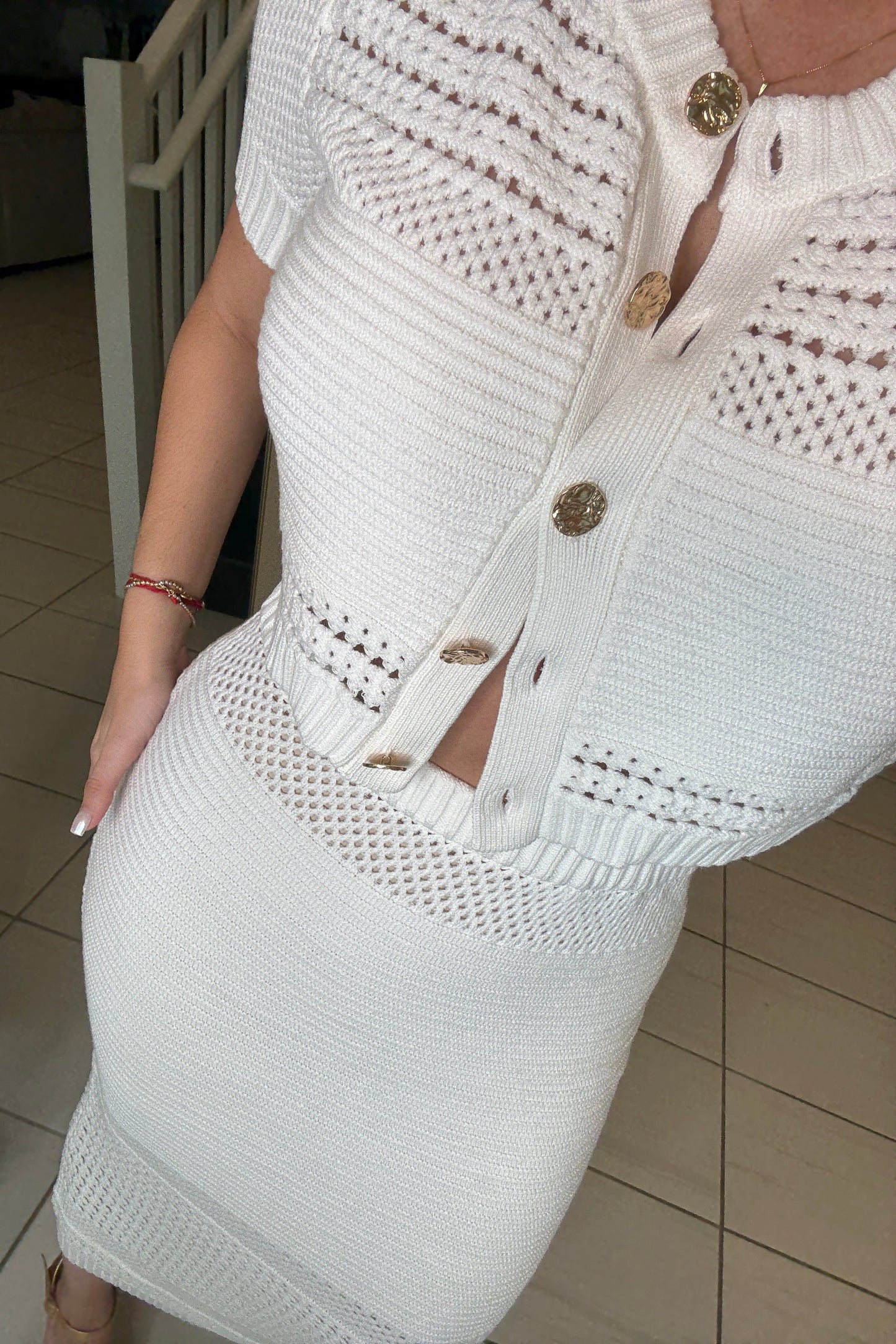 Feelings Growing Stronger Knit White Skirt Set