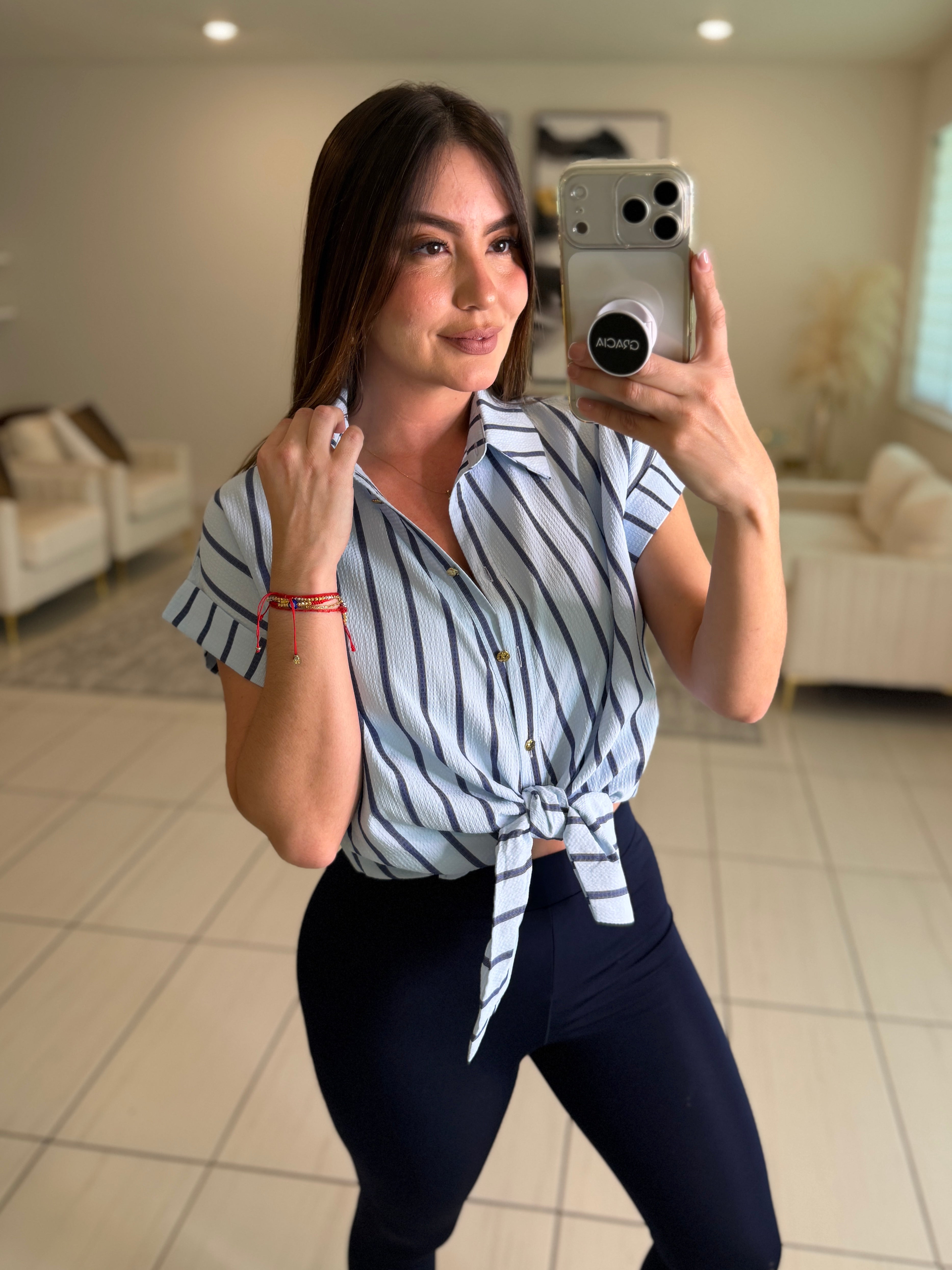 Angelic Stripes Blue Shirt