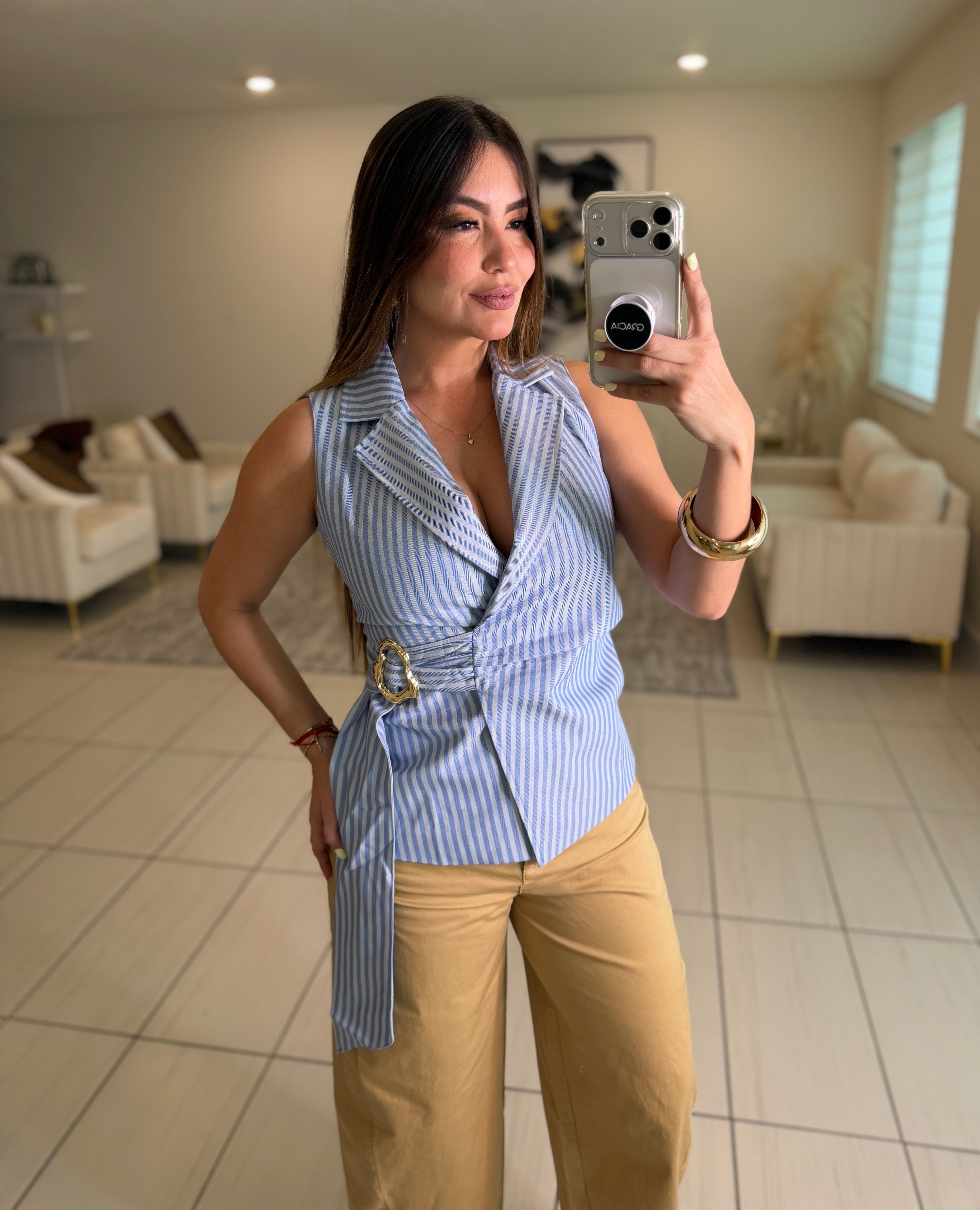 Sweet Stripes Blue Vest