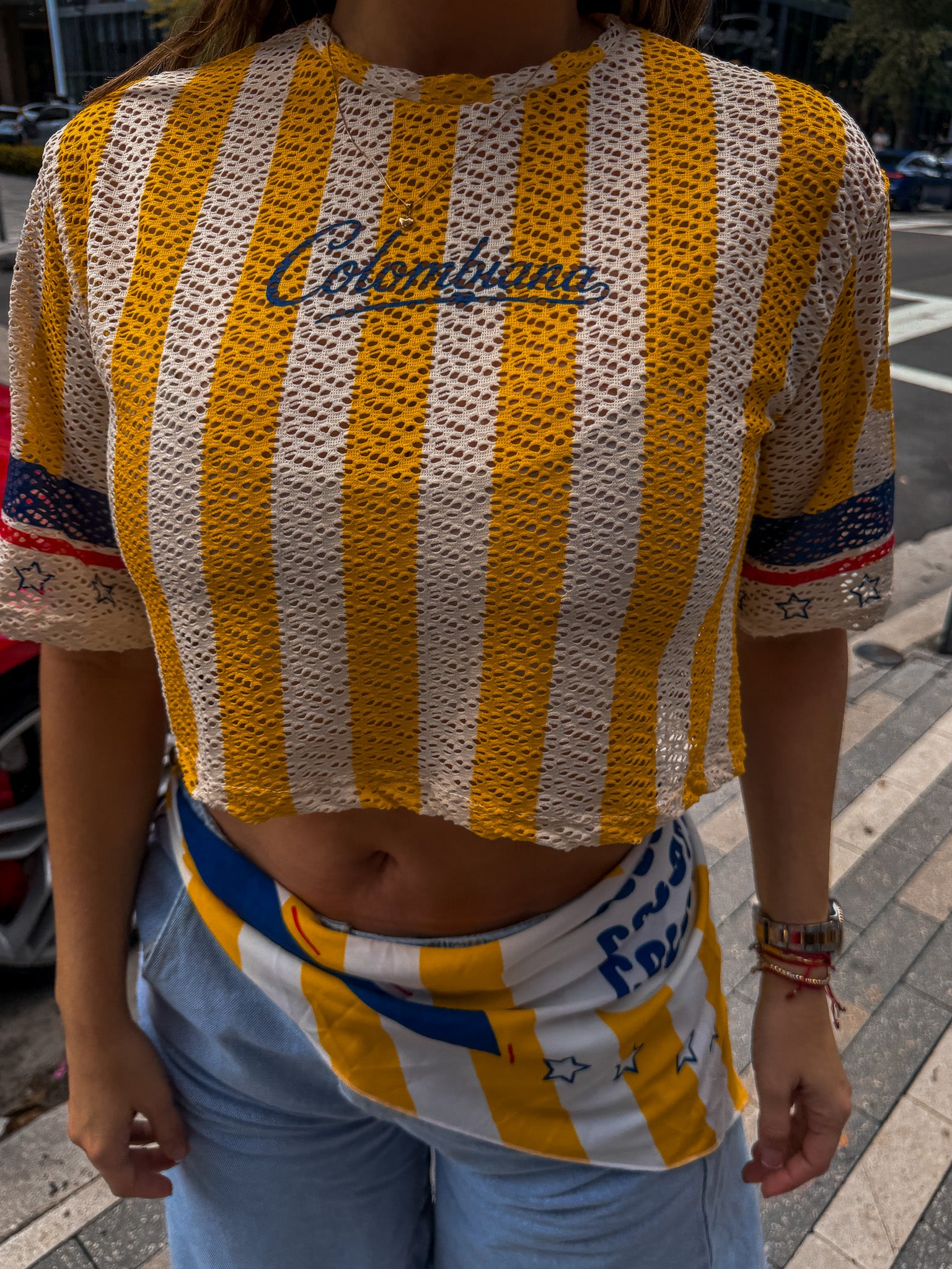 Colombiana Style Yellow CropTop Combo