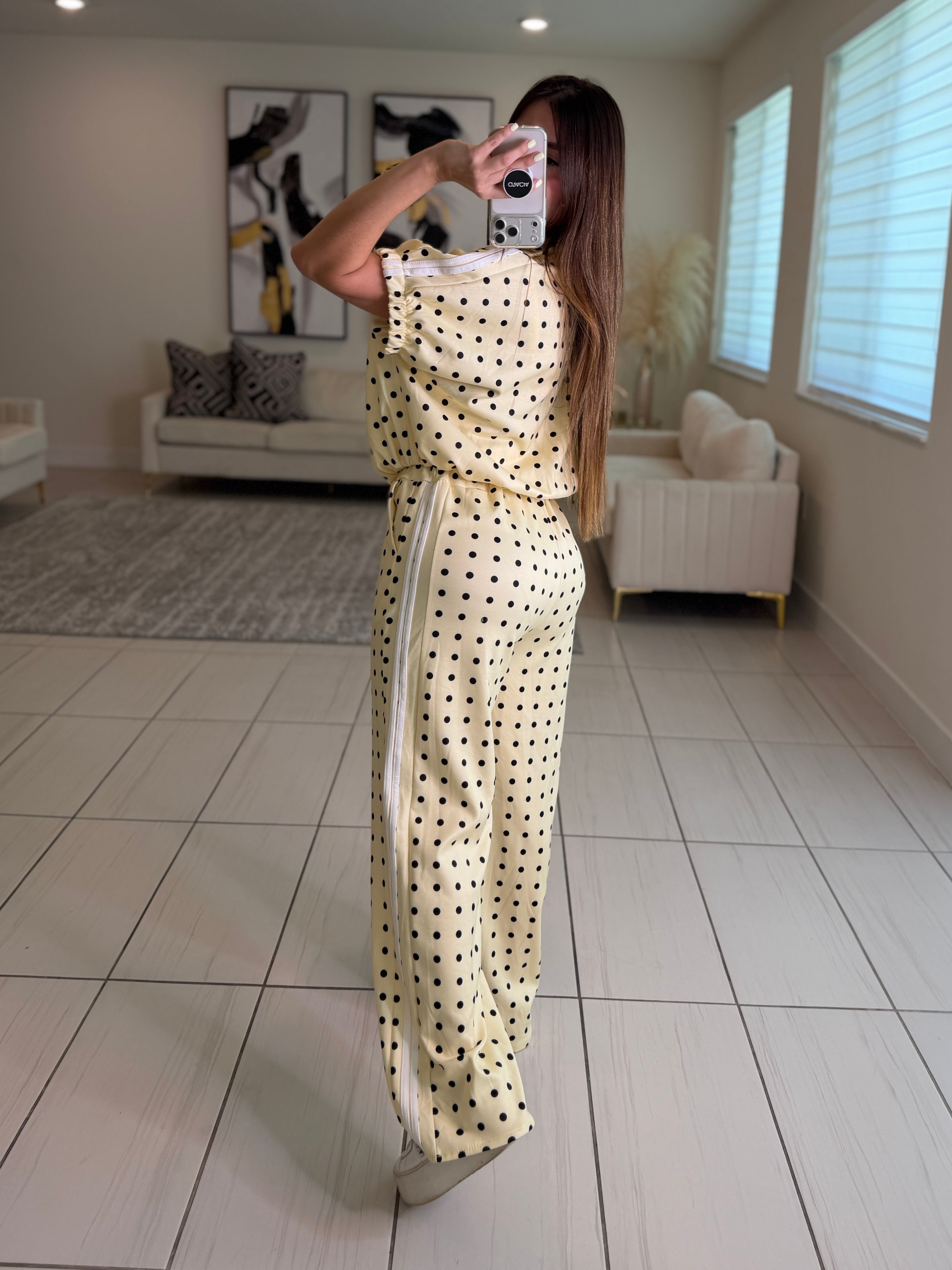 Italian Dots Yellow Pants Set