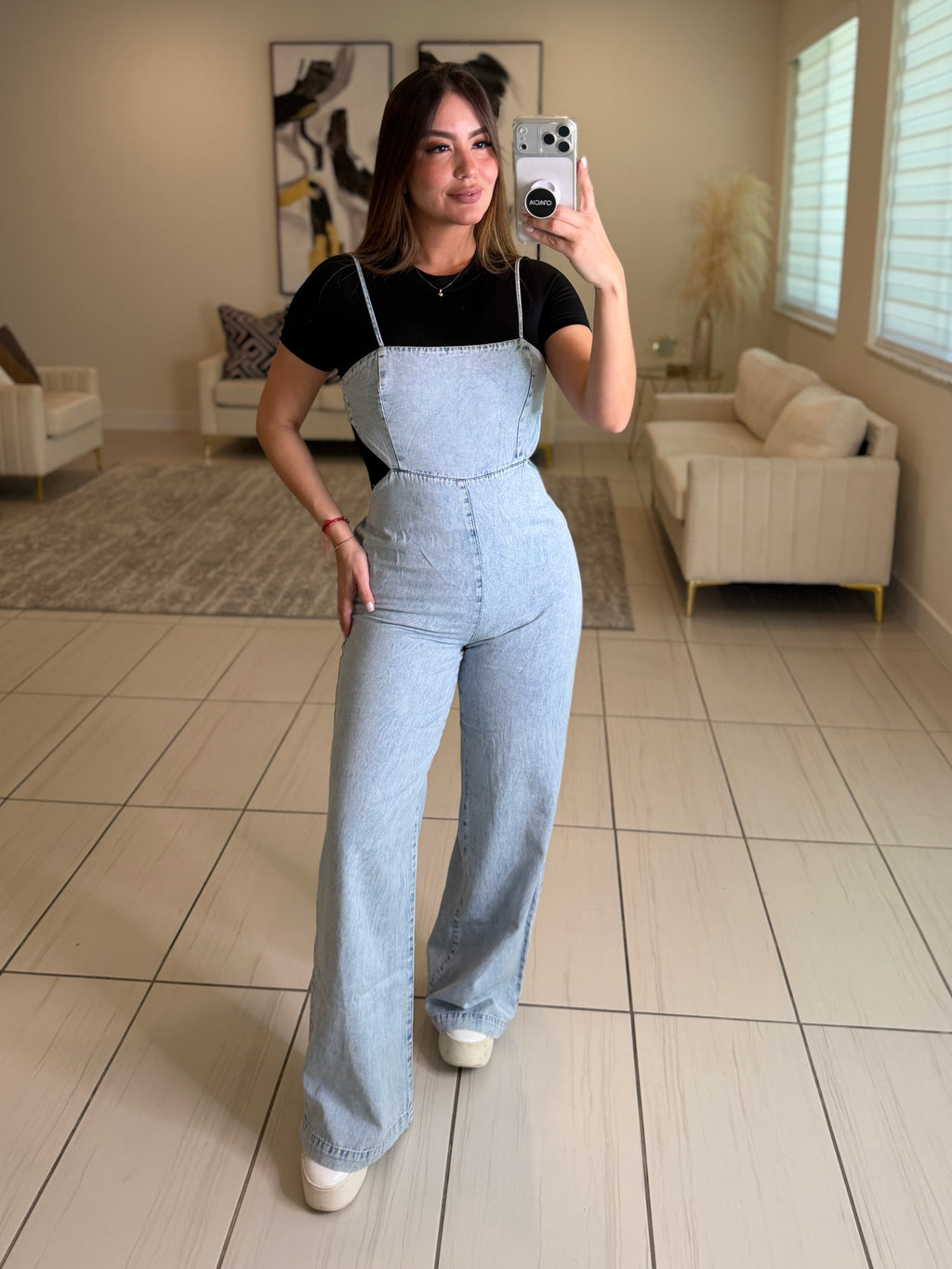 Divine Mirage Light Denim Jumpsuit