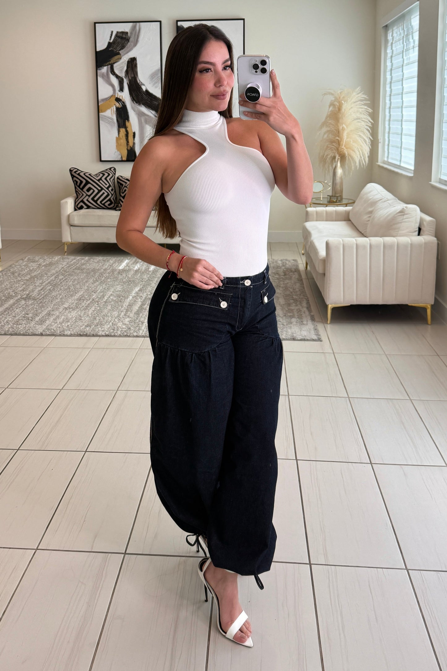 Lotus Balloon Style Denim Pants