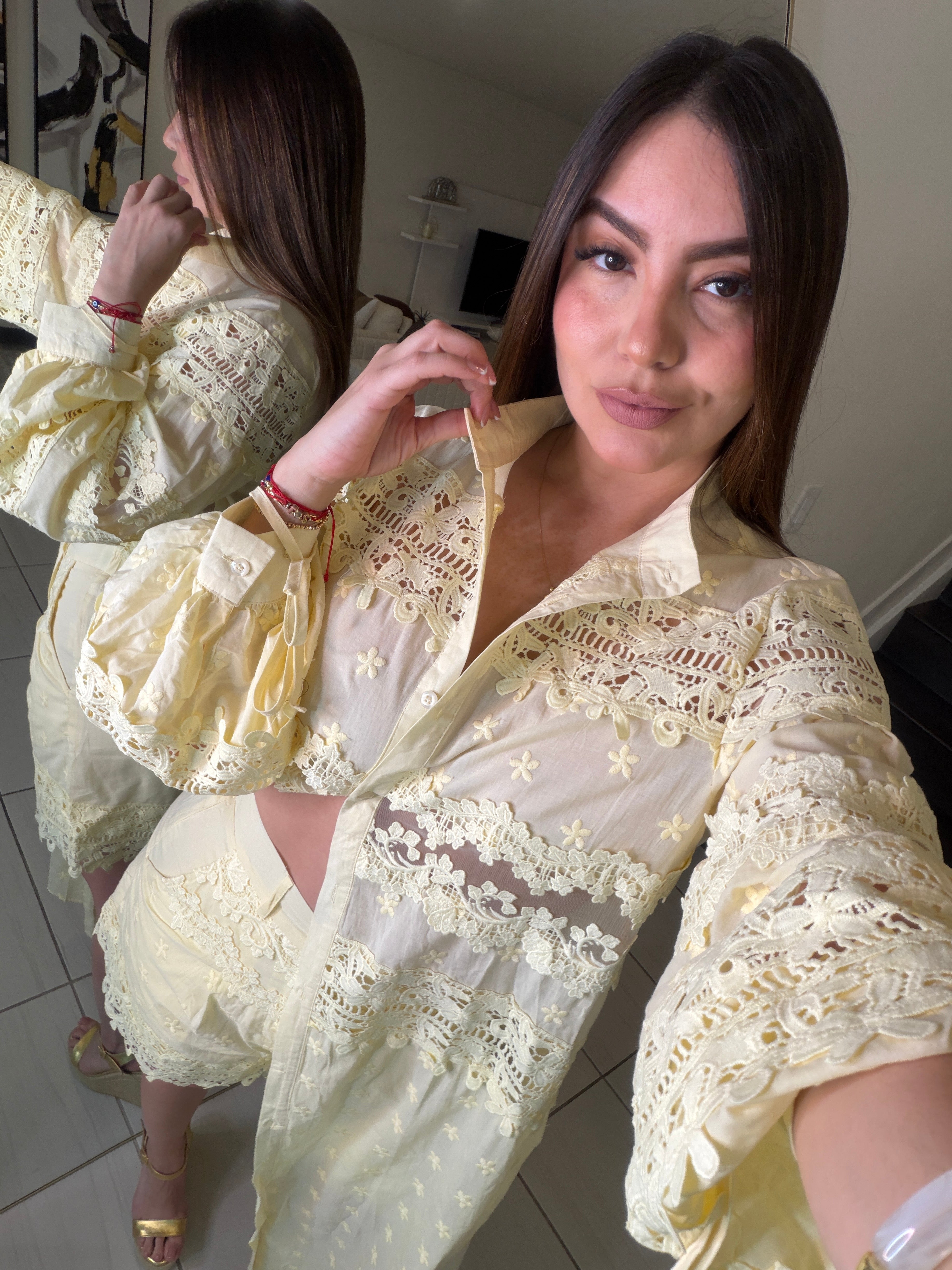 Soleil Yellow Shorts Set