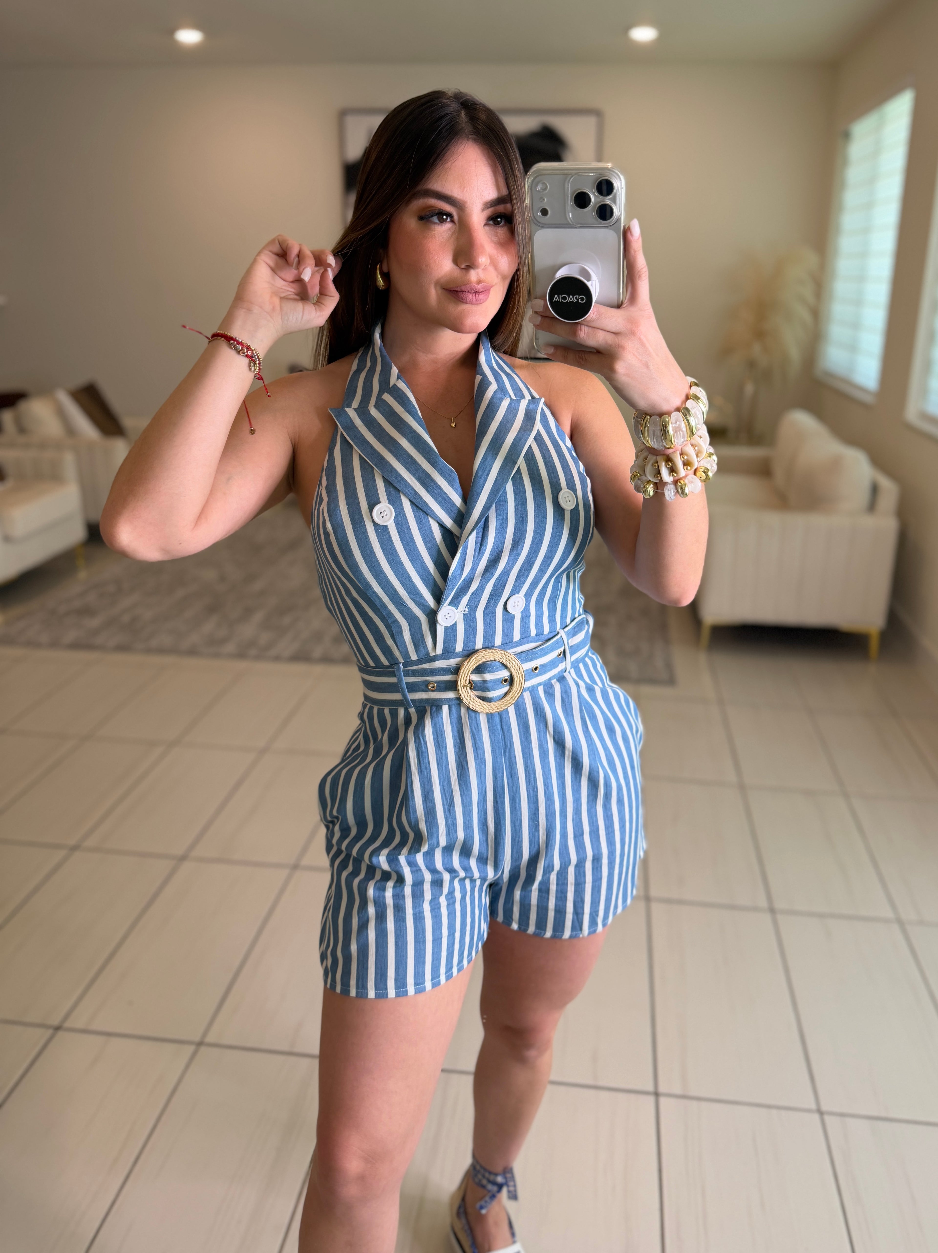 Oceana Stripes Blue Romper