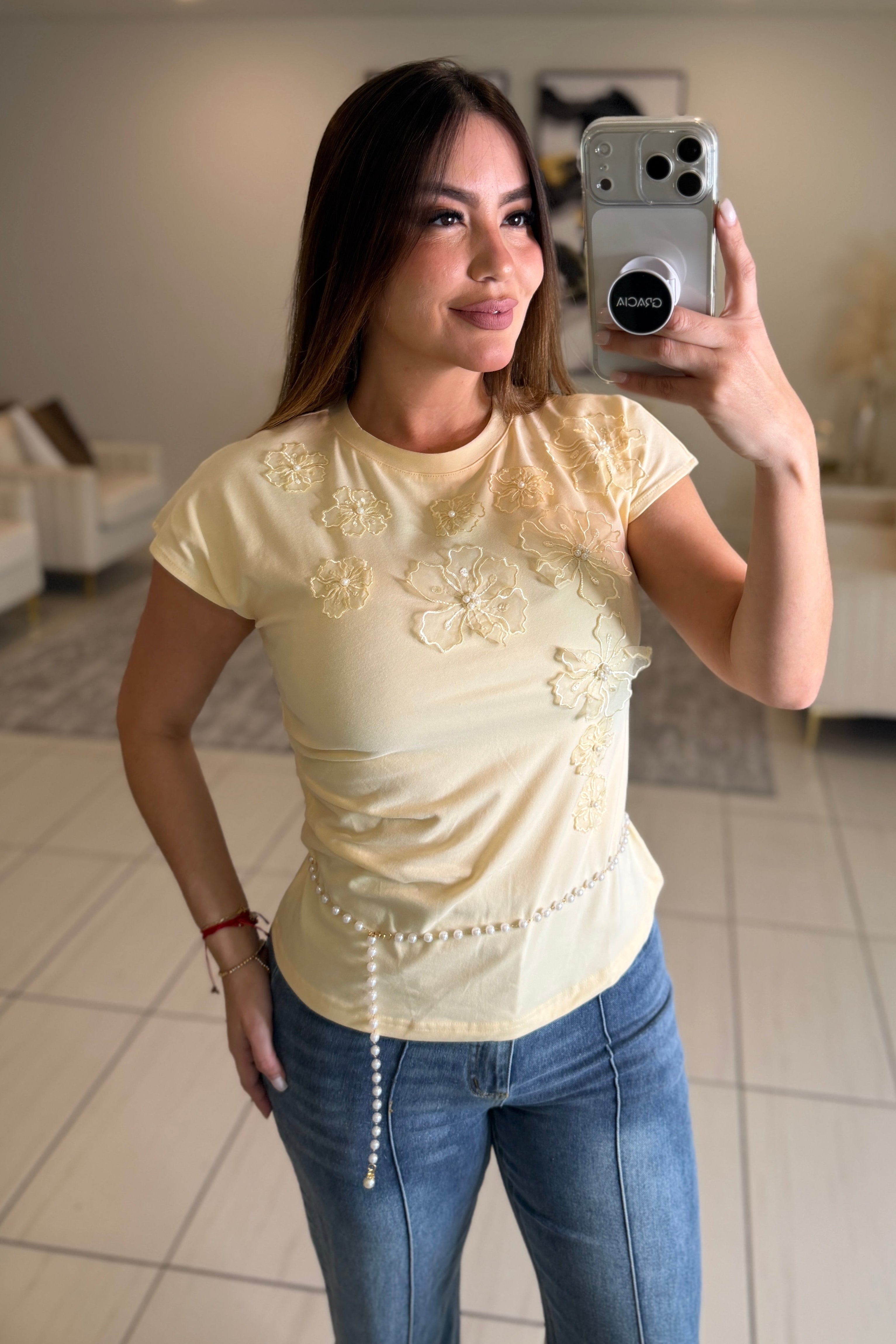 Enchanted Flower Yellow Tshirt