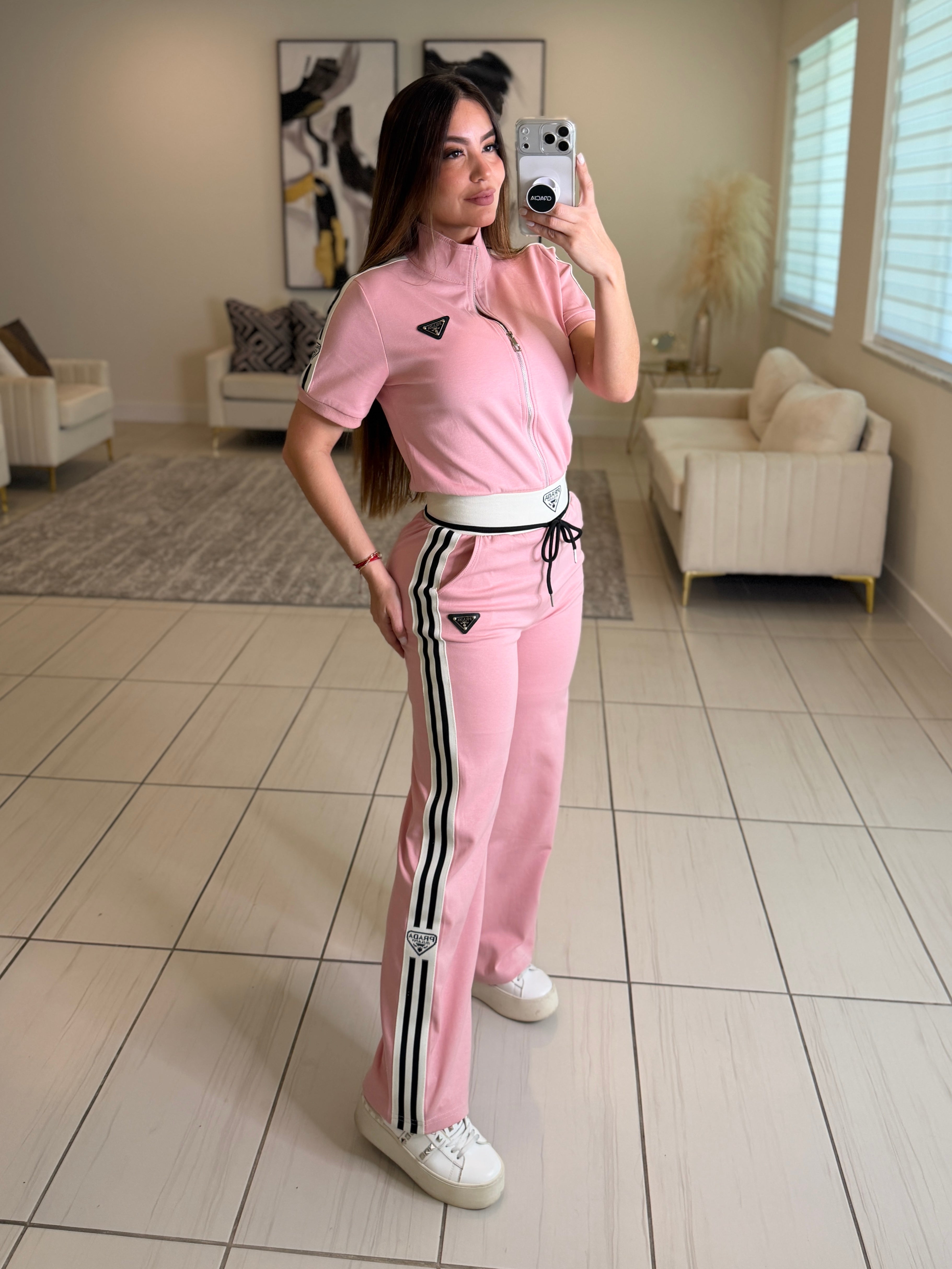 Iconic Structure Pink Pant Set