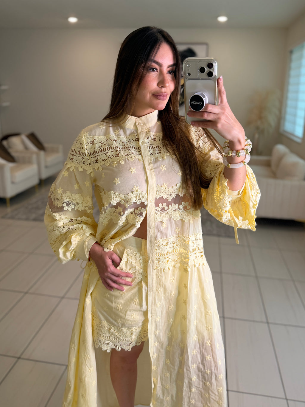 Soleil Yellow Shorts Set