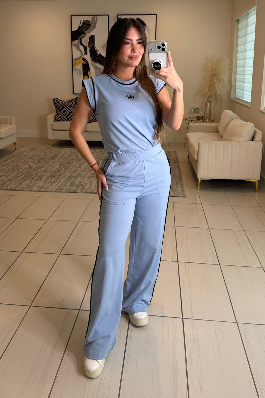 Iconic Muse Light Blue Pant Set