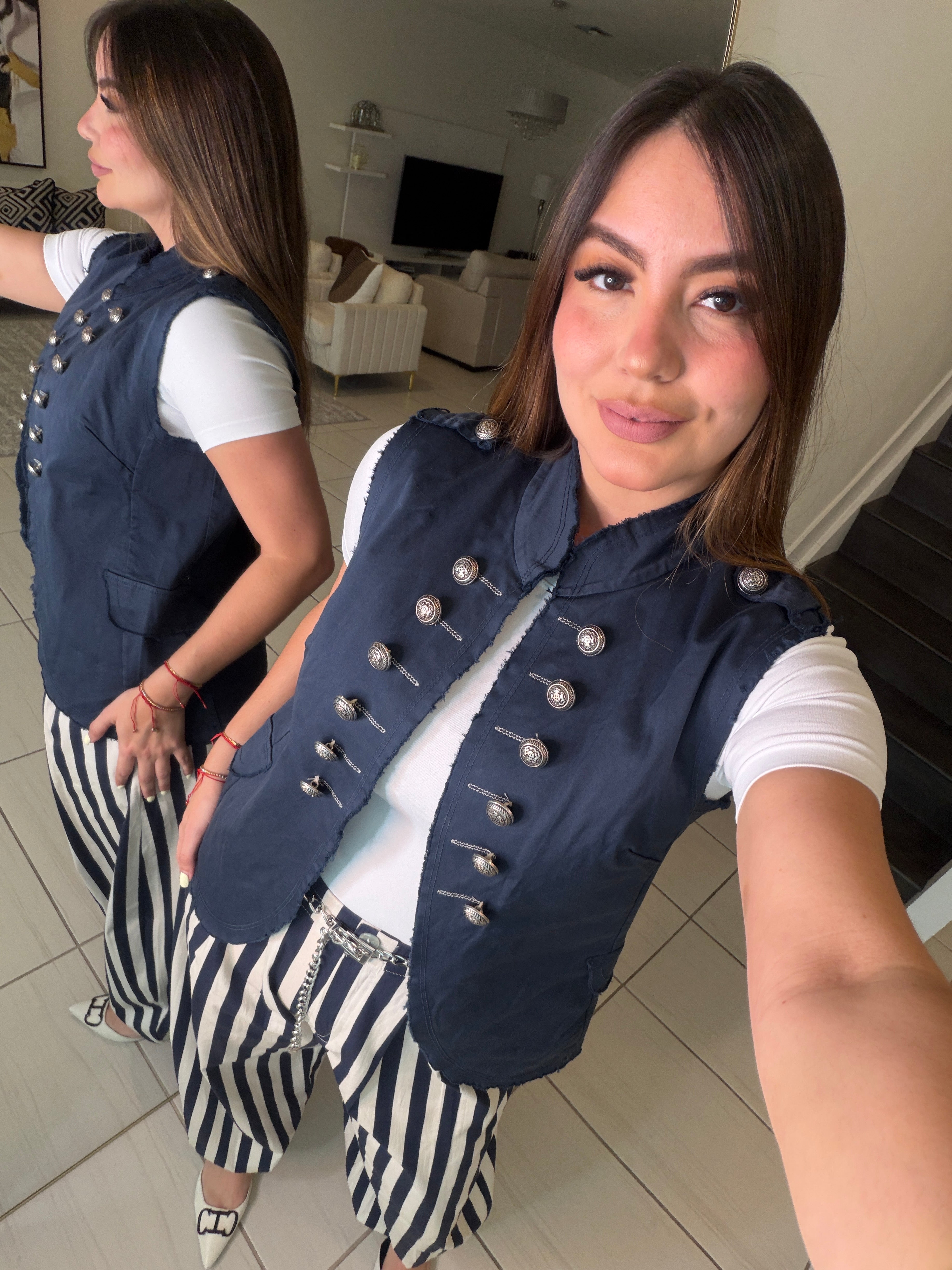 Napoleon Navy Blue Vest Jacket