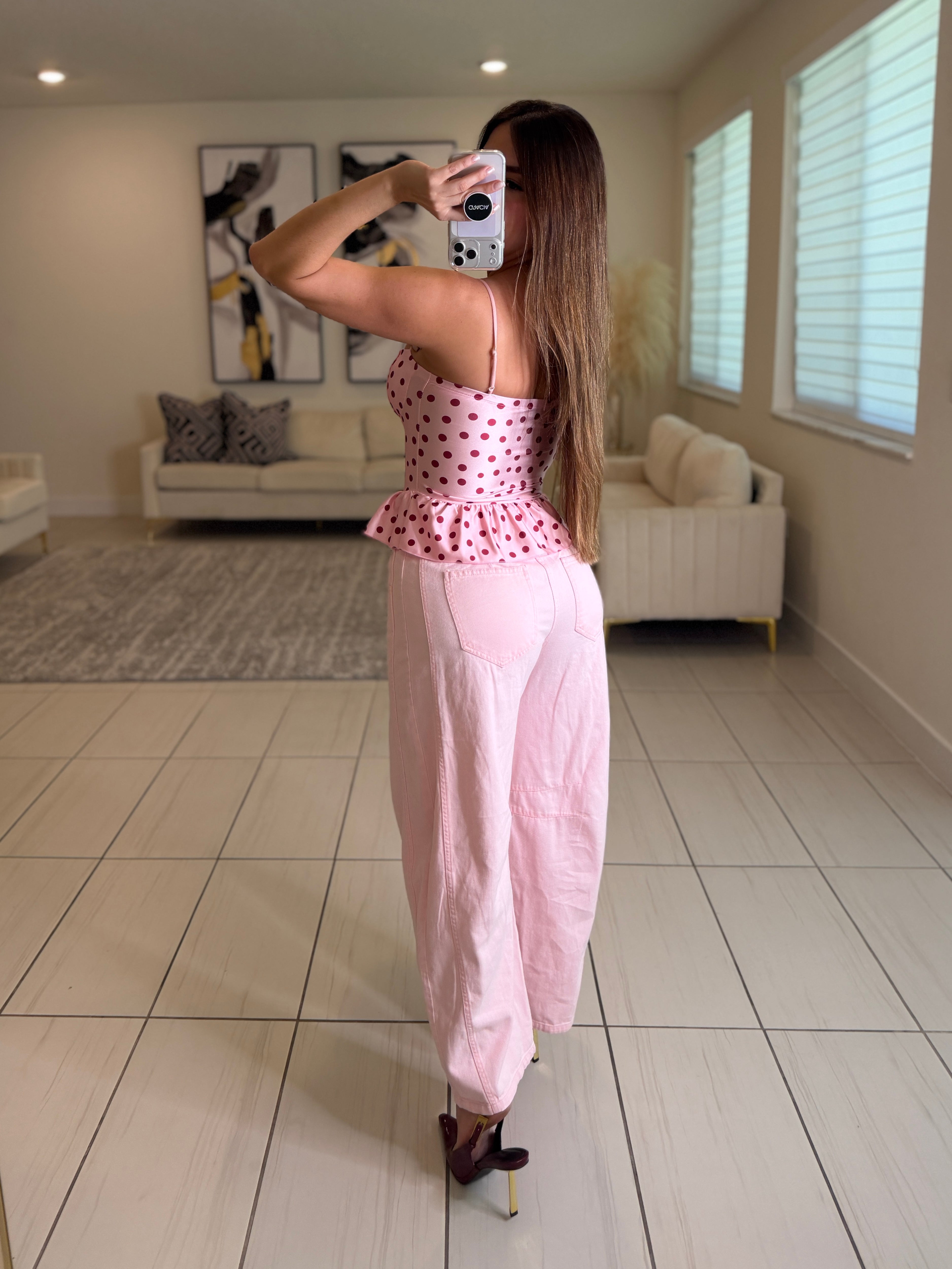 Graceful Muse Pink Barrel Pants