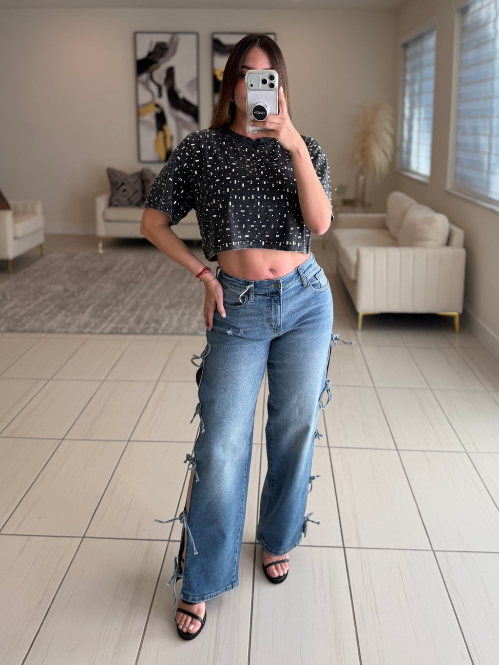 Everyday Bow Muse Denim Pants