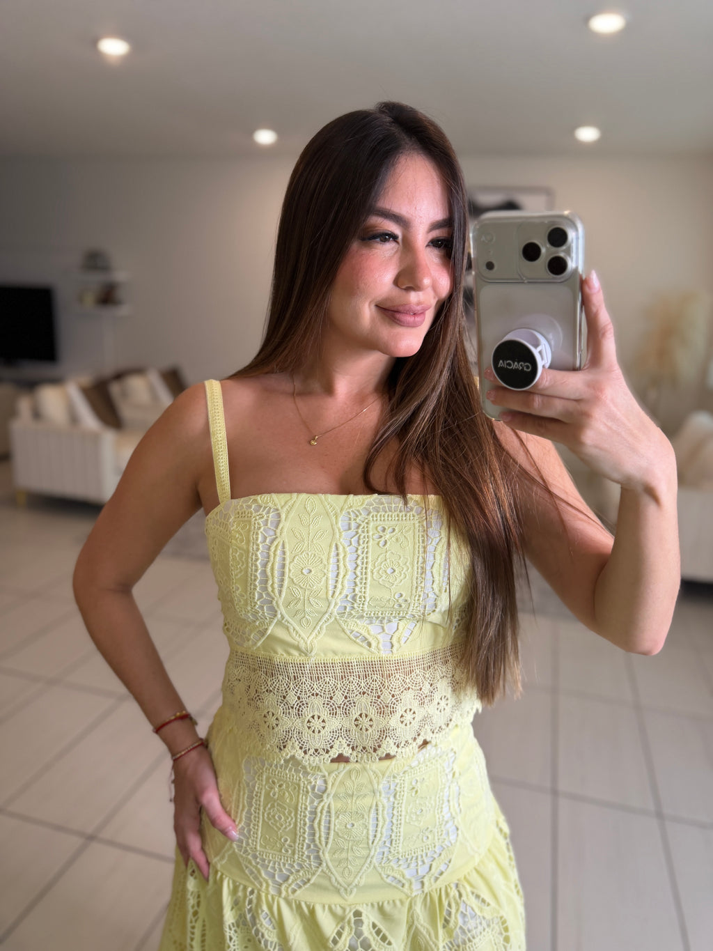 Living A Fairytale Yellow Skirt Set