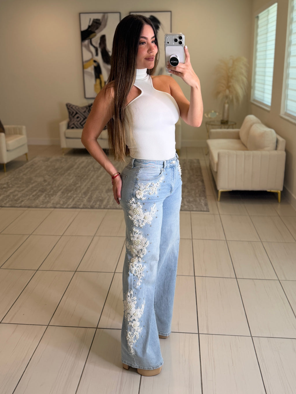 Glow Motion White Bodysuit