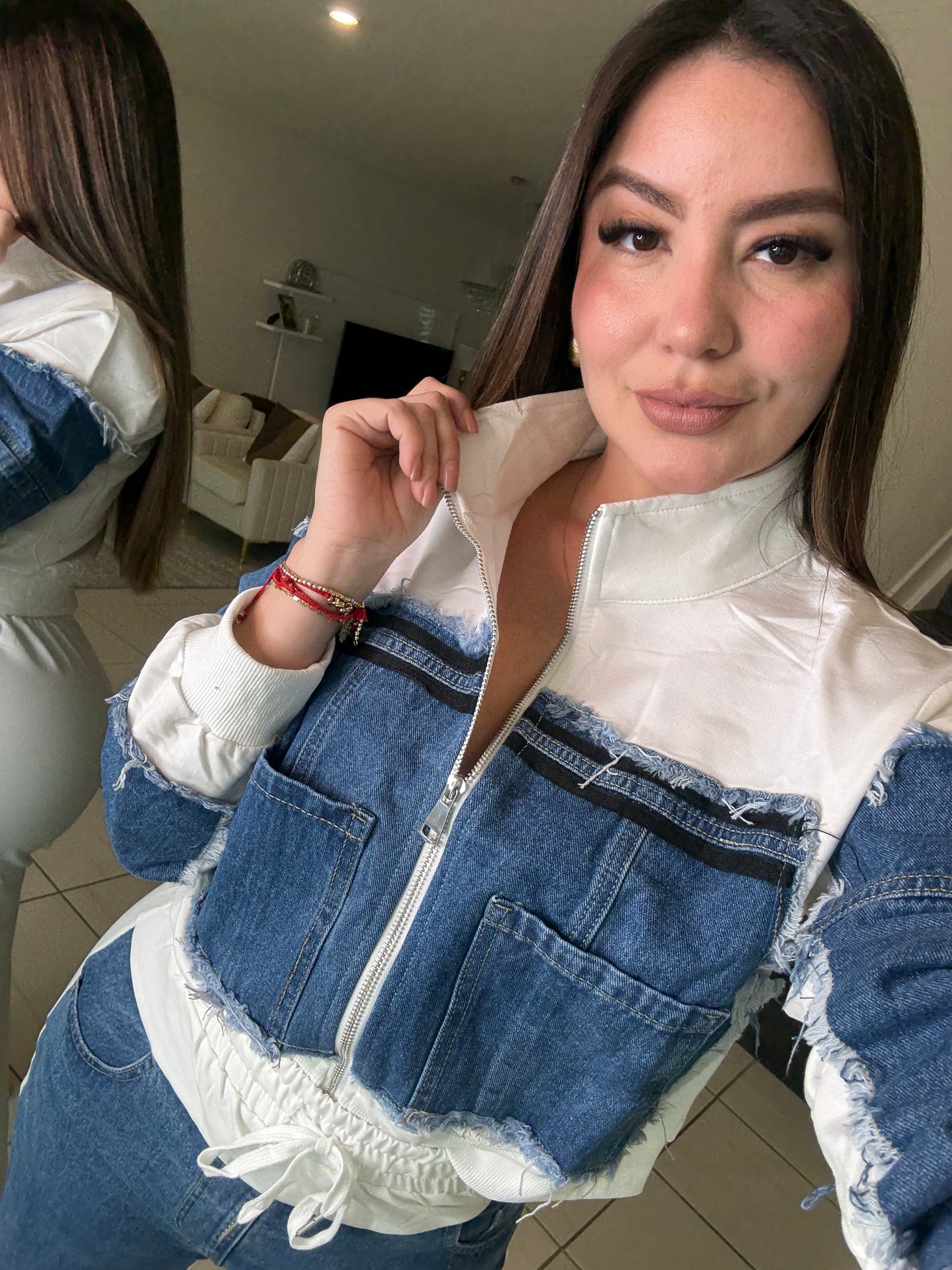 Iconic White and Denim Contrast Set
