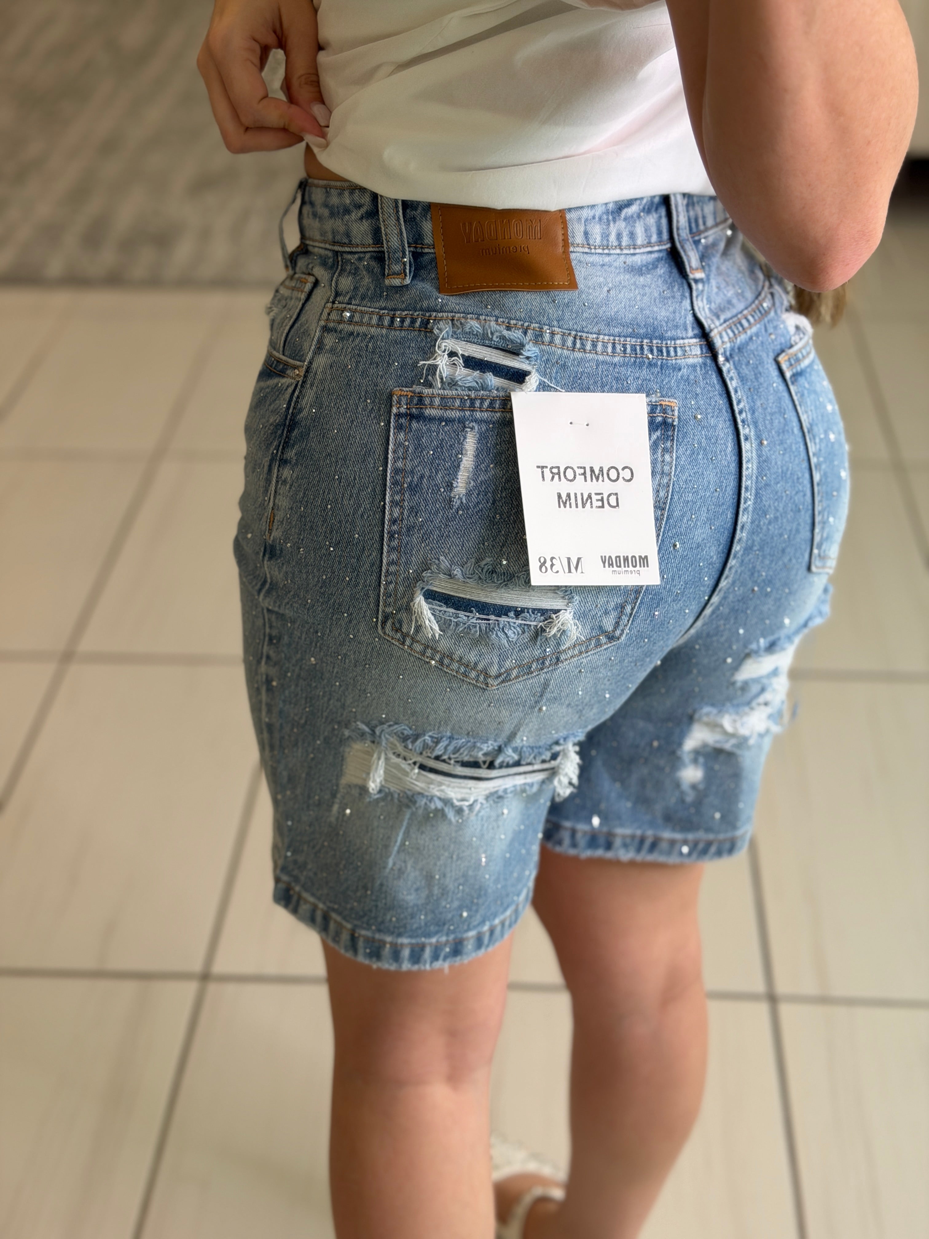 Crystal Denim Shorts