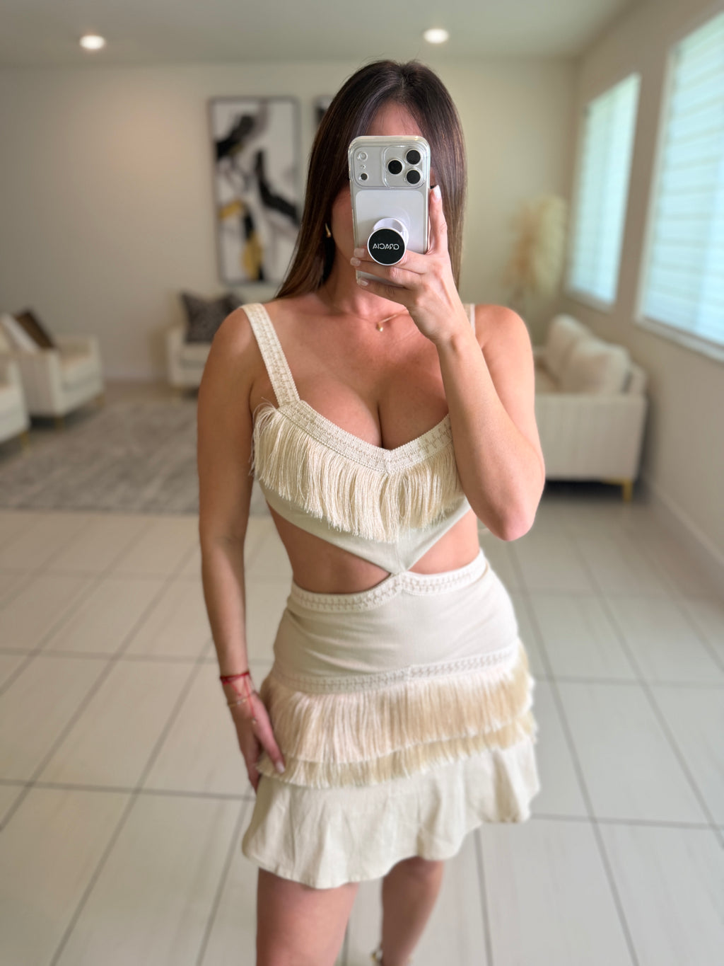 Solar Seduction Beige Dress