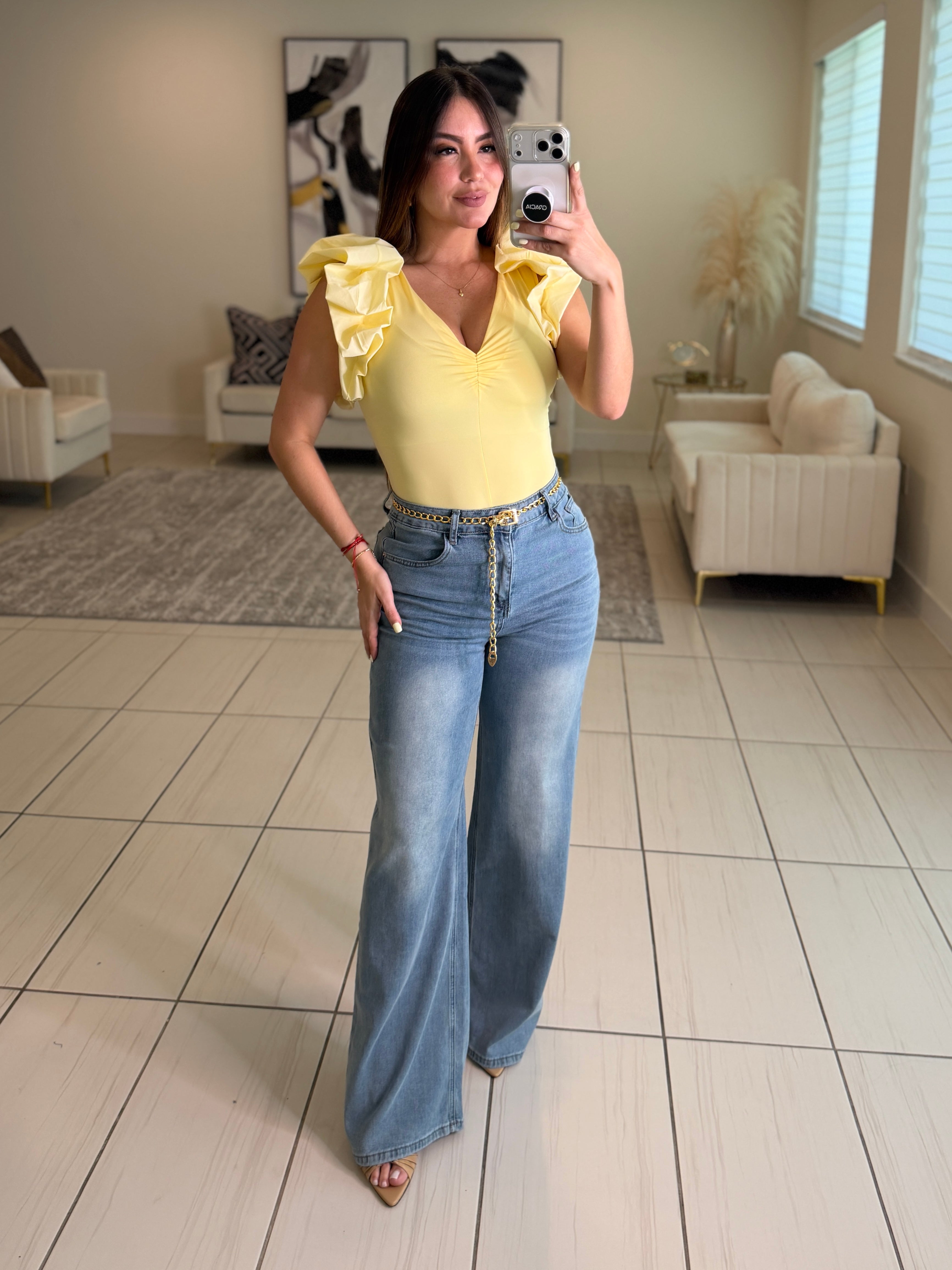 Summer Ruffles Yellow Bodysuit