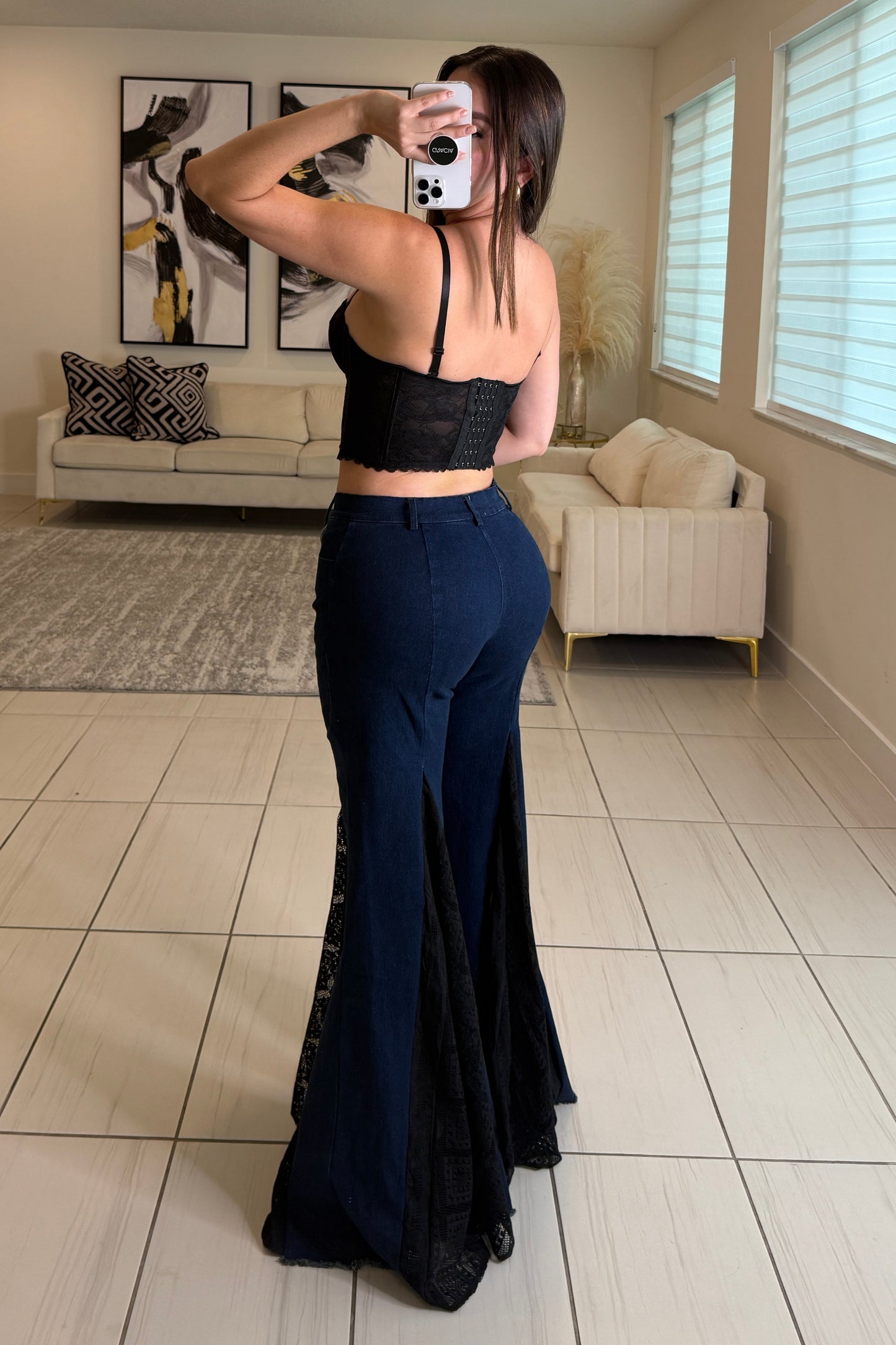Luxe Serenity Black Corset Top
