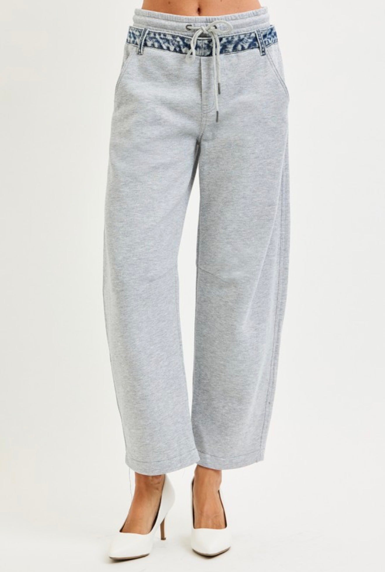 Comfy Contrast Grey and  Denim Pants