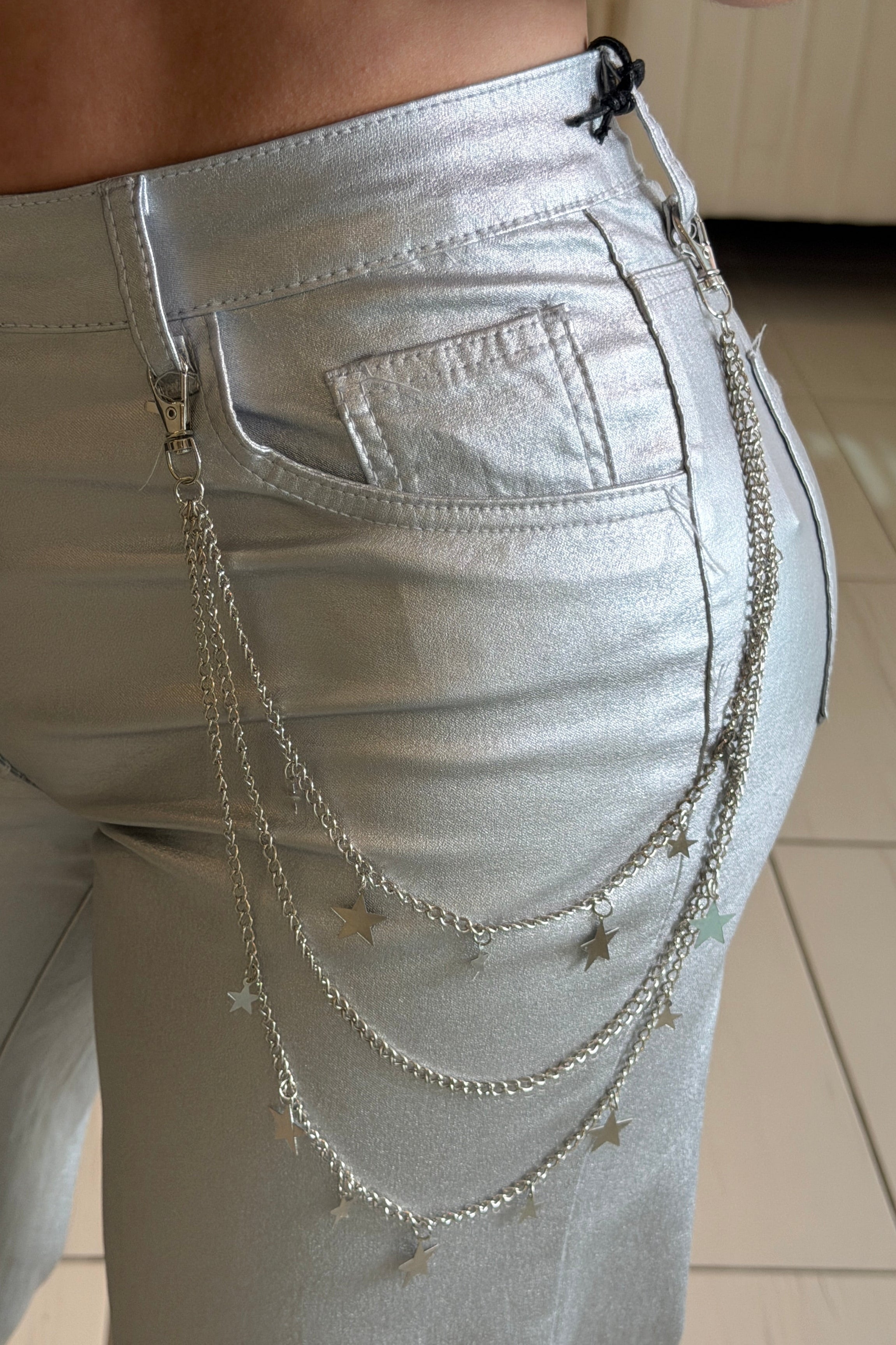Stars Silver Chain Belt