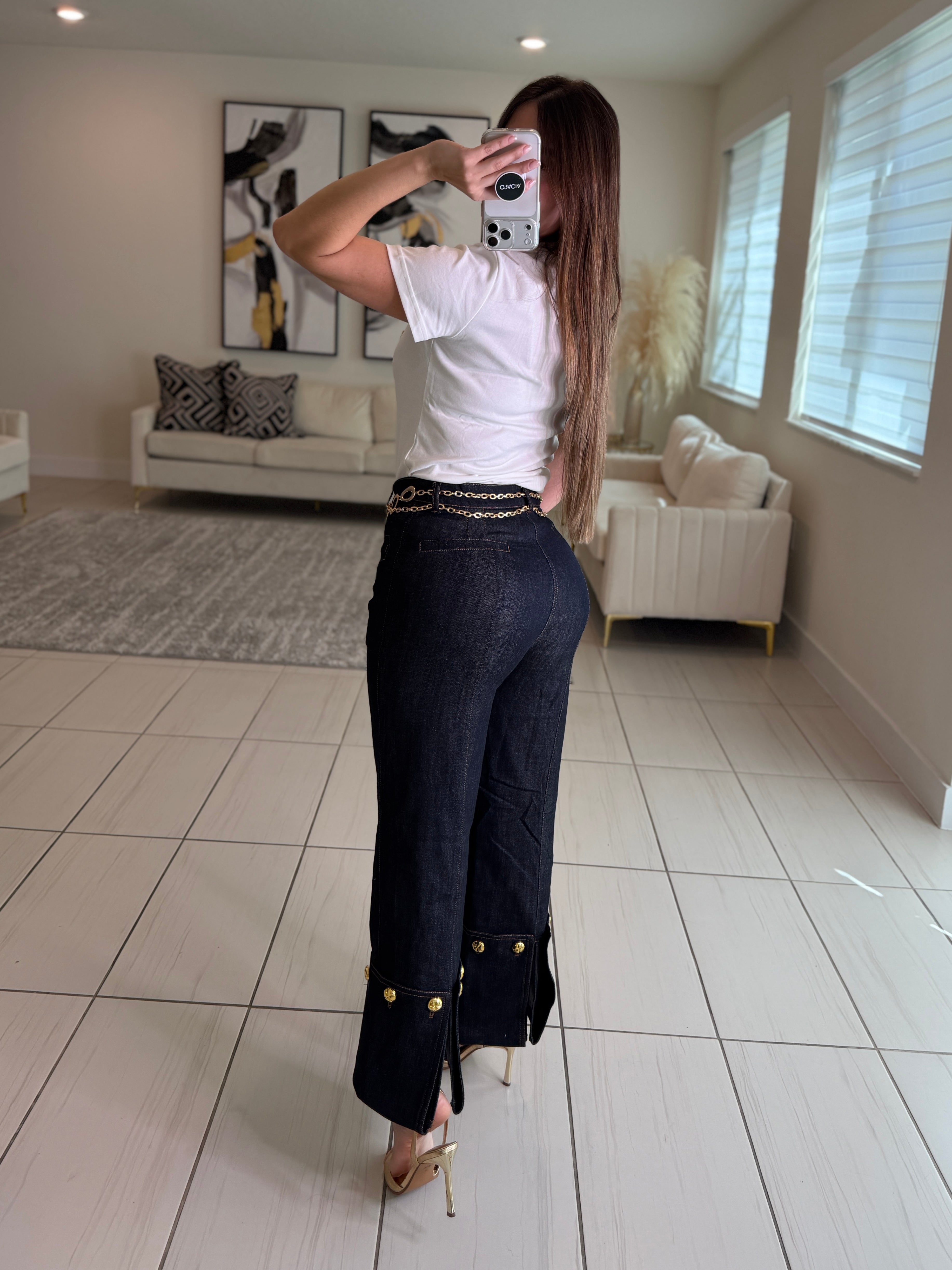 Iconic Gold Details White Tshirt